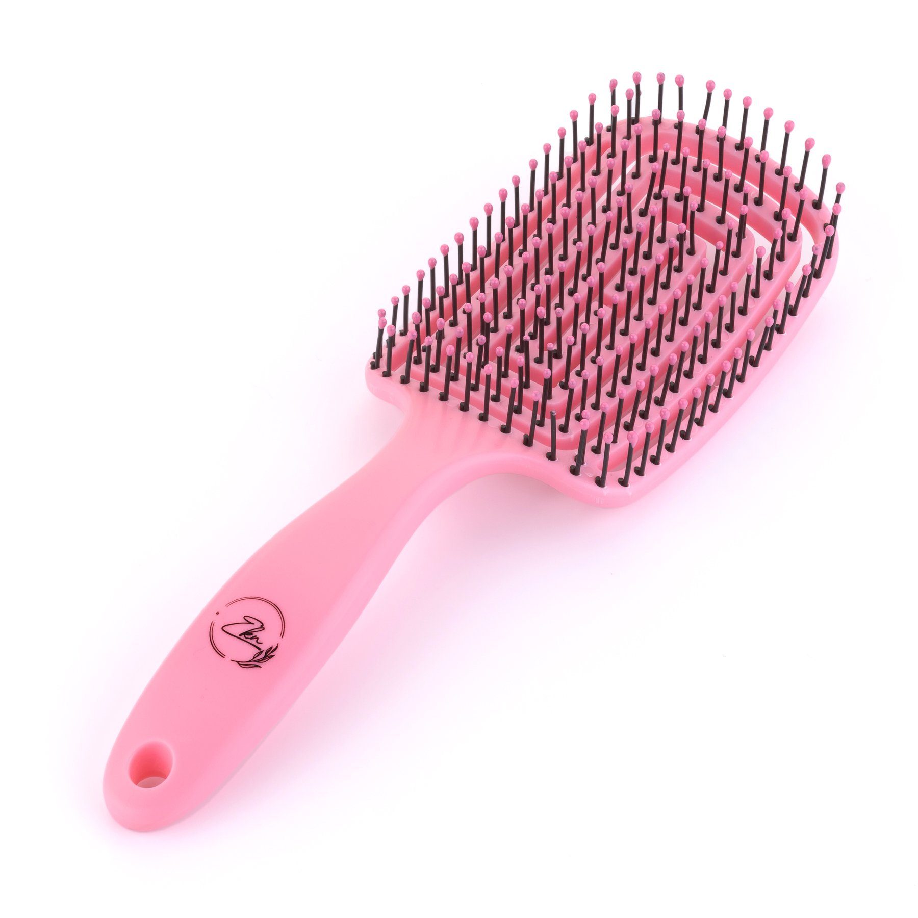 Ekn Beauty Haarbürste ohne Ziepen, Haare geeignet & Locken Entwirrbürste für lange Rosa