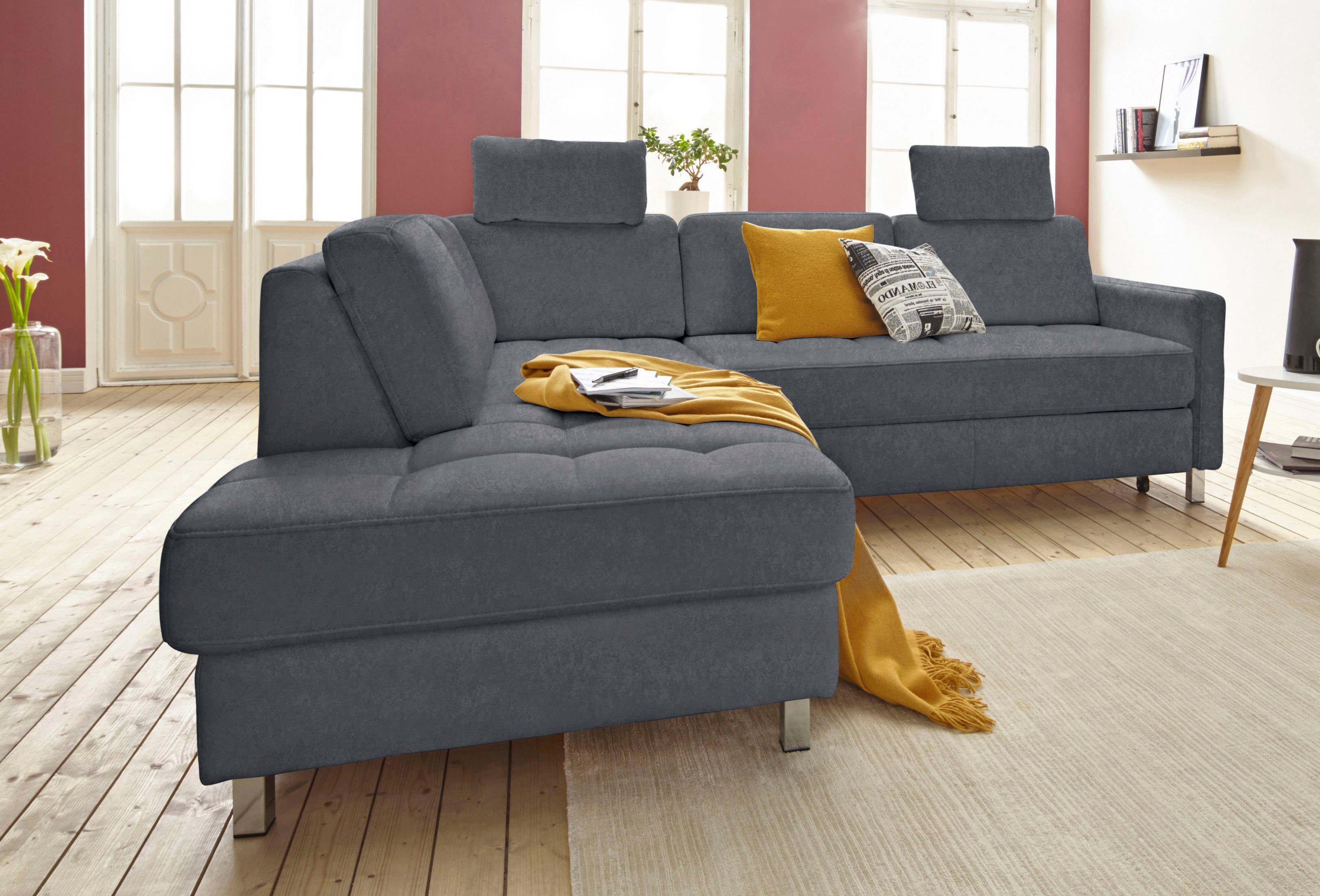 sit&more Ecksofa Pablo L-Form, wahlweise mit Bettfunktion und Bettkasten