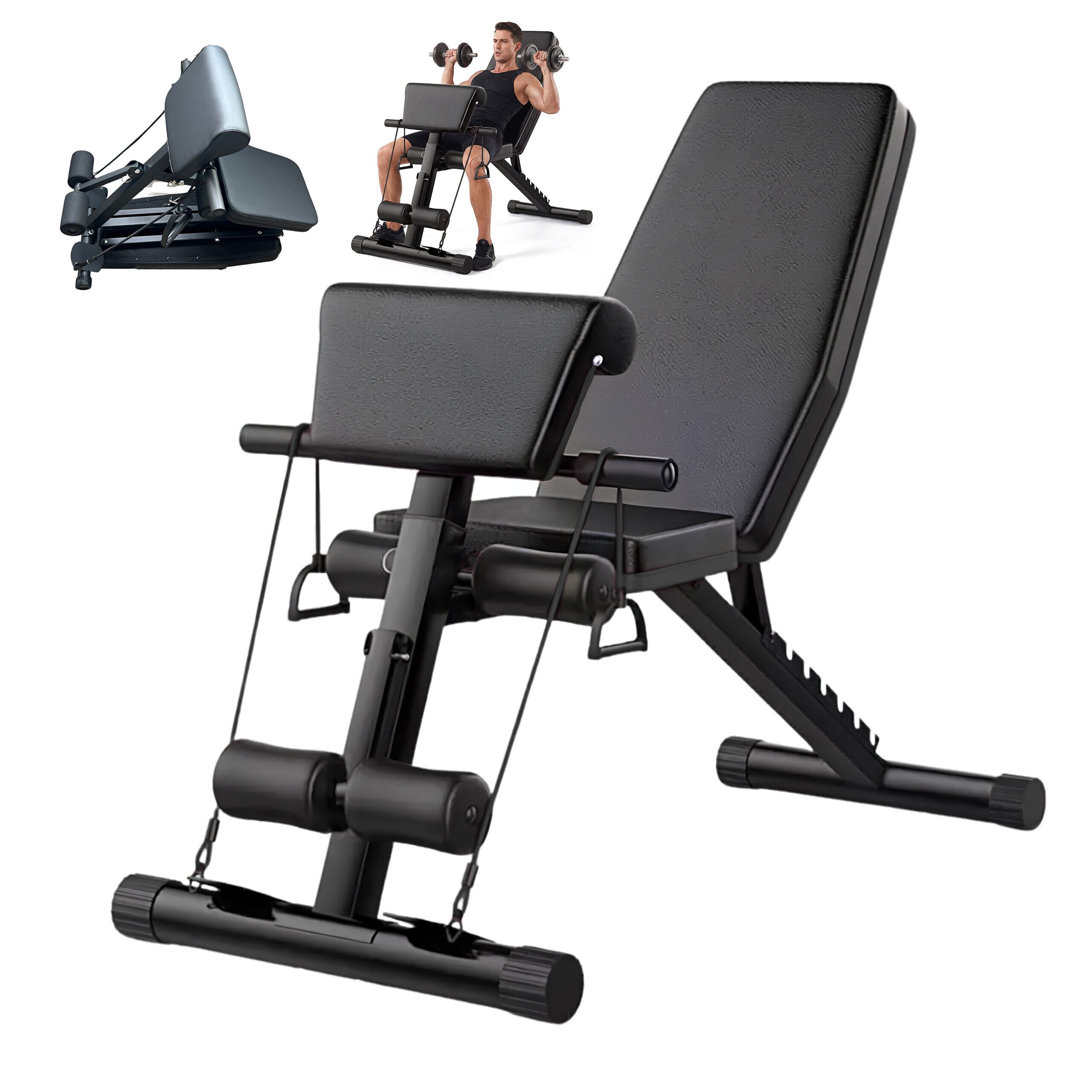 relaxdays Hantelbank mit Fitnessbändern, (1-tlg)