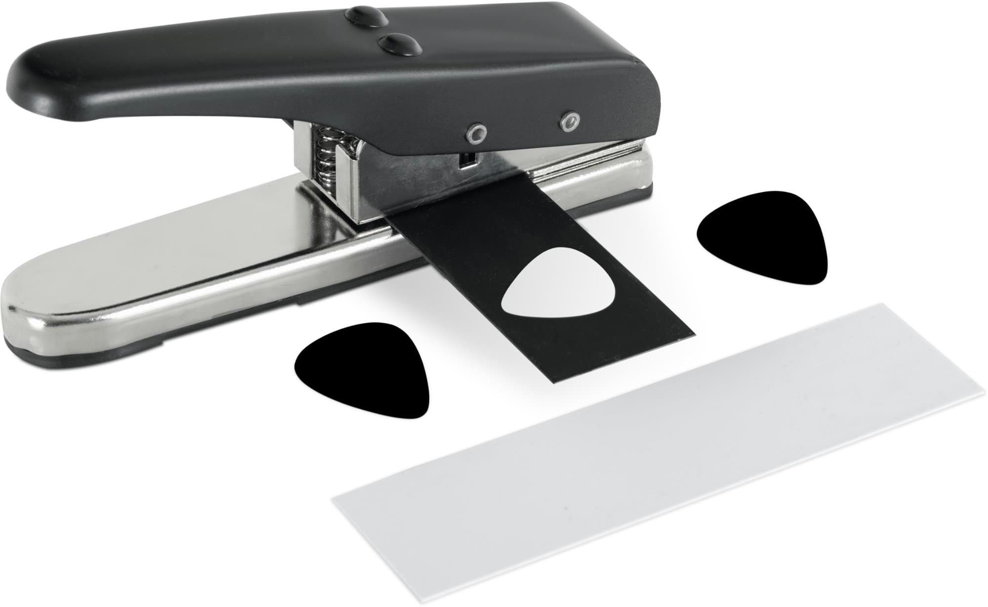 Rocktile Plektrum PM-100 Pickmaster Plektrenmaschine, stanzt Plektren aus alten Scheckkarten und spart Plastikmüll