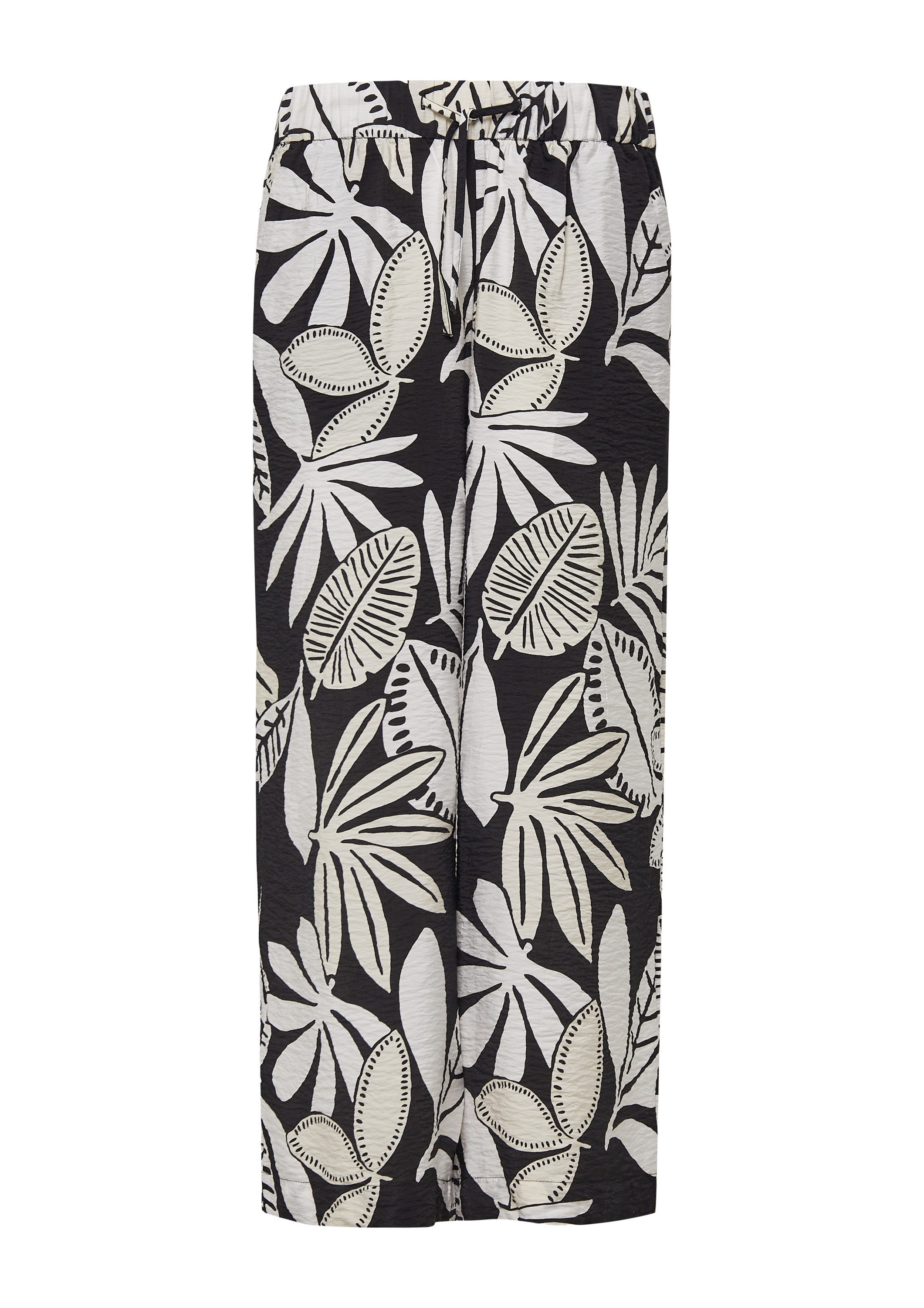 s.Oliver Chinos Hose Strukturierte Culotte aus Viskosemix mit Elastikbund günstig online kaufen