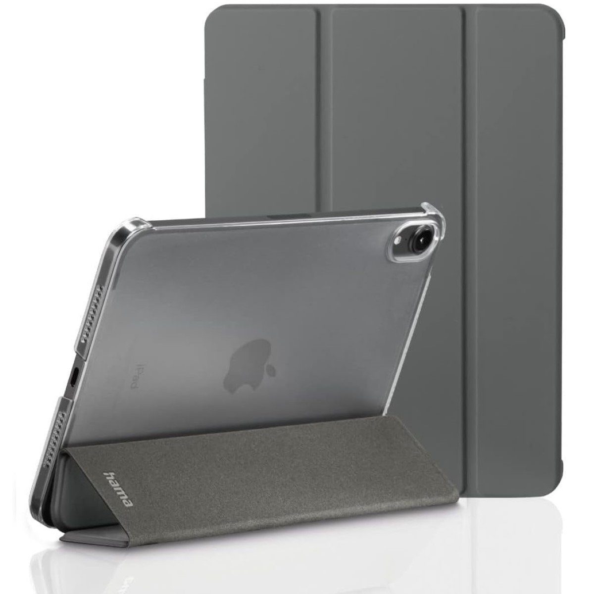 Hama Tablet-Hülle Smart Case Tasche Fold Clear Cover Hülle Grau, Standfunktion Magnet-Verschluss für Apple iPad mini 6 2021 8,3"