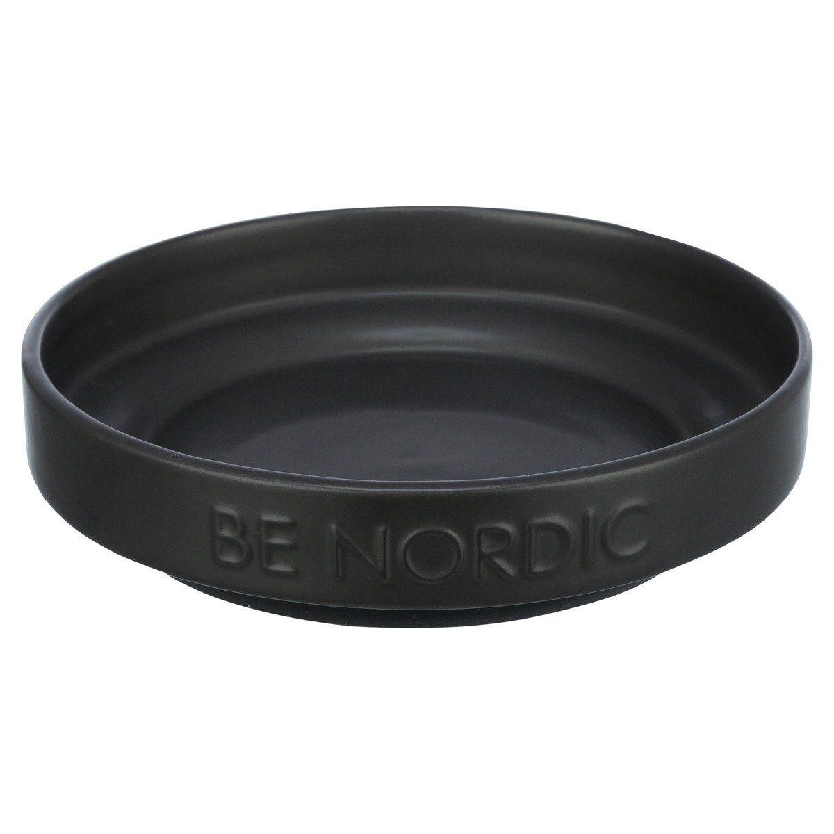 TRIXIE Futterbehälter BE NORDIC Keramiknapf schwarz für Hunde, Fassungsvermögen: 300 ml / flache Ausführung / Durchmesser: 16 cm