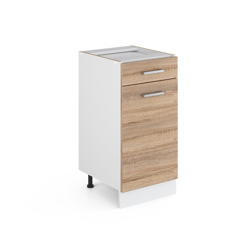 Vicco Unterschrank R-Line, Sonoma/Weiß, 40 cm ohne Arbeitsplatte (1-St)