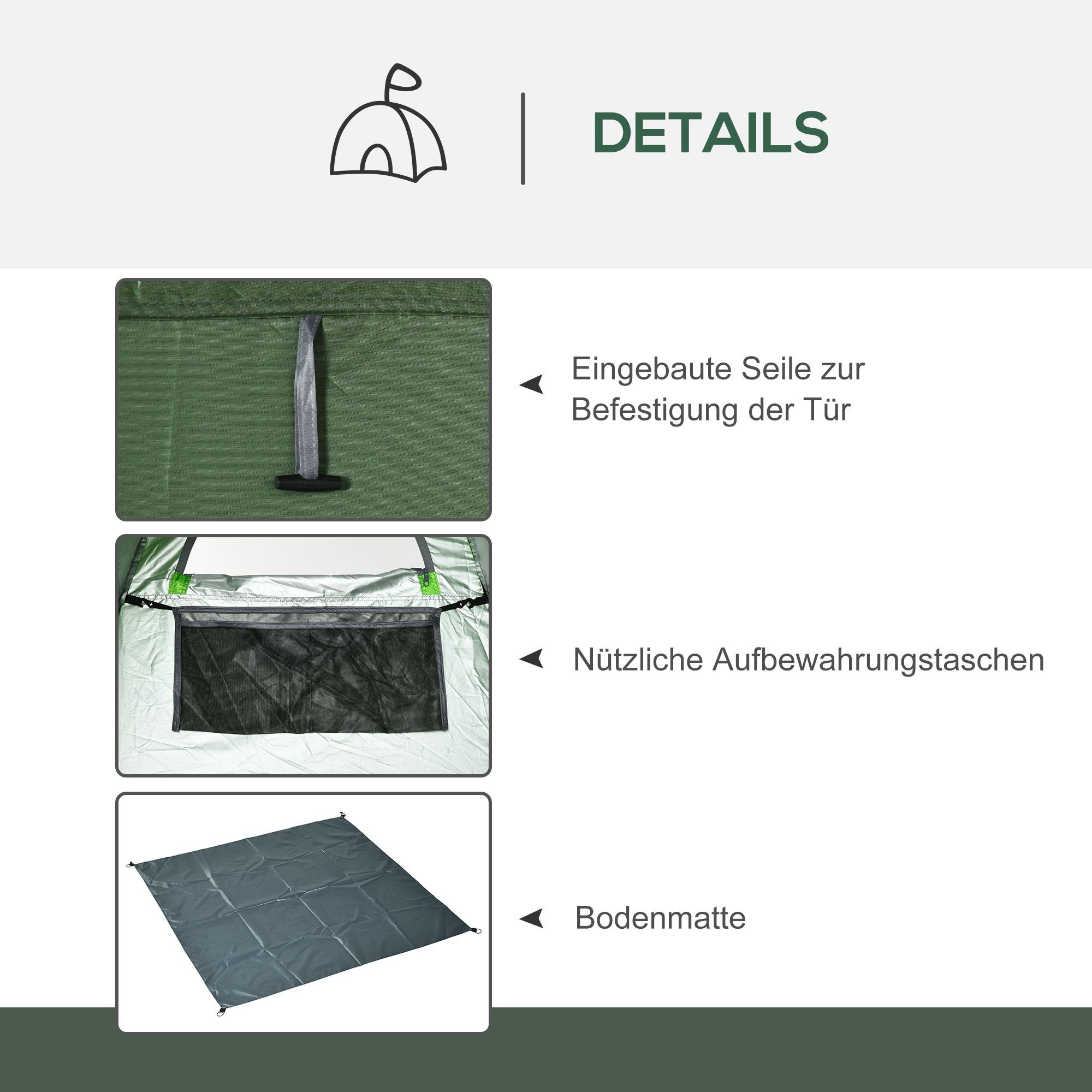 Outtec Pop-Up Umkleidezelt 190x118x118cm - Camping Duschzelt Mit Tragetasche