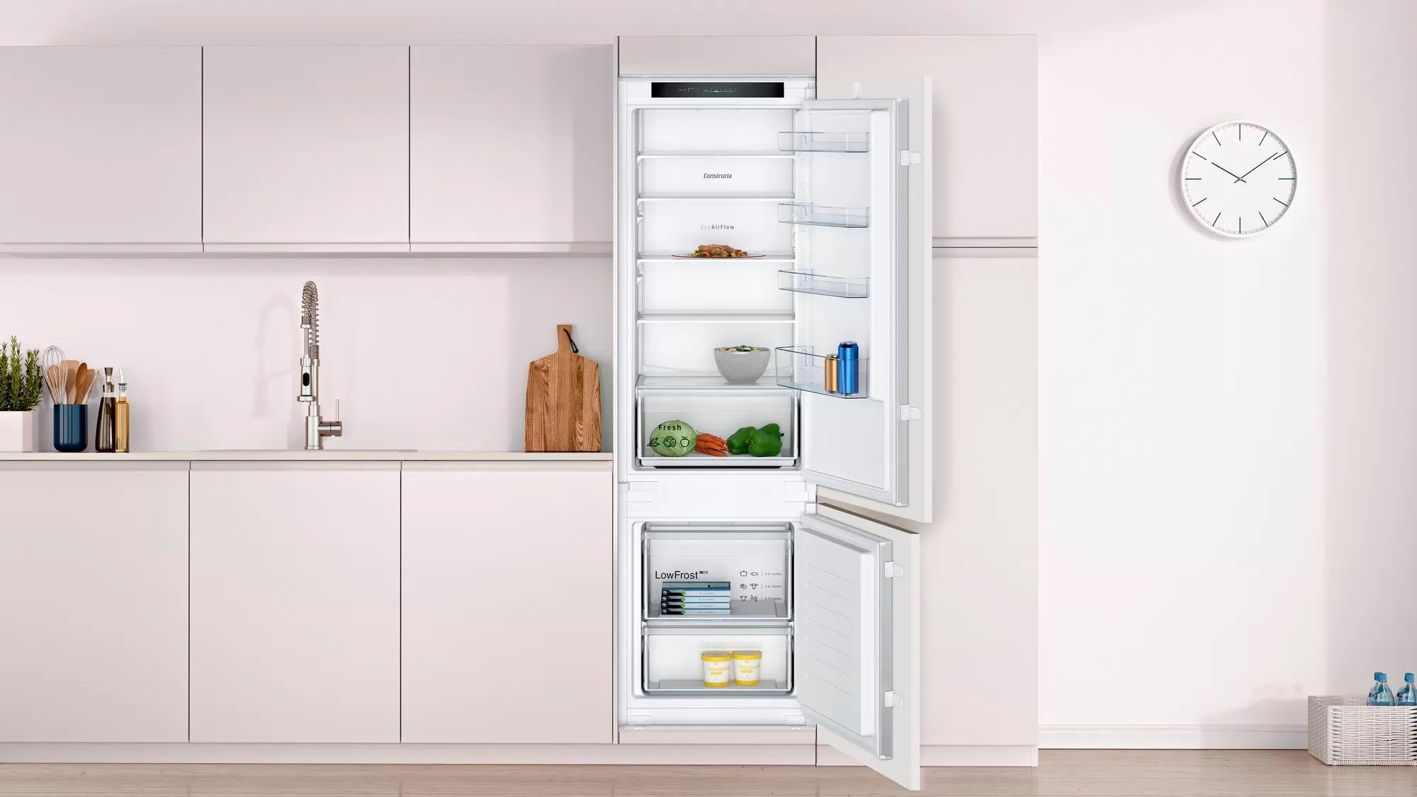 Constructa Einbaukühlgefrierkombination CK587VSE0, 177,2 cm hoch, 54,1 cm breit