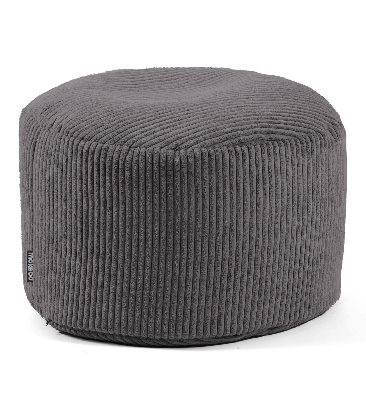 mokebo Pouf Der faule Lenz (aus Cordstoff), Sitzhocker, Bodenkissen, Fußhocker, Hocker, Sitzkissen in Anthrazit