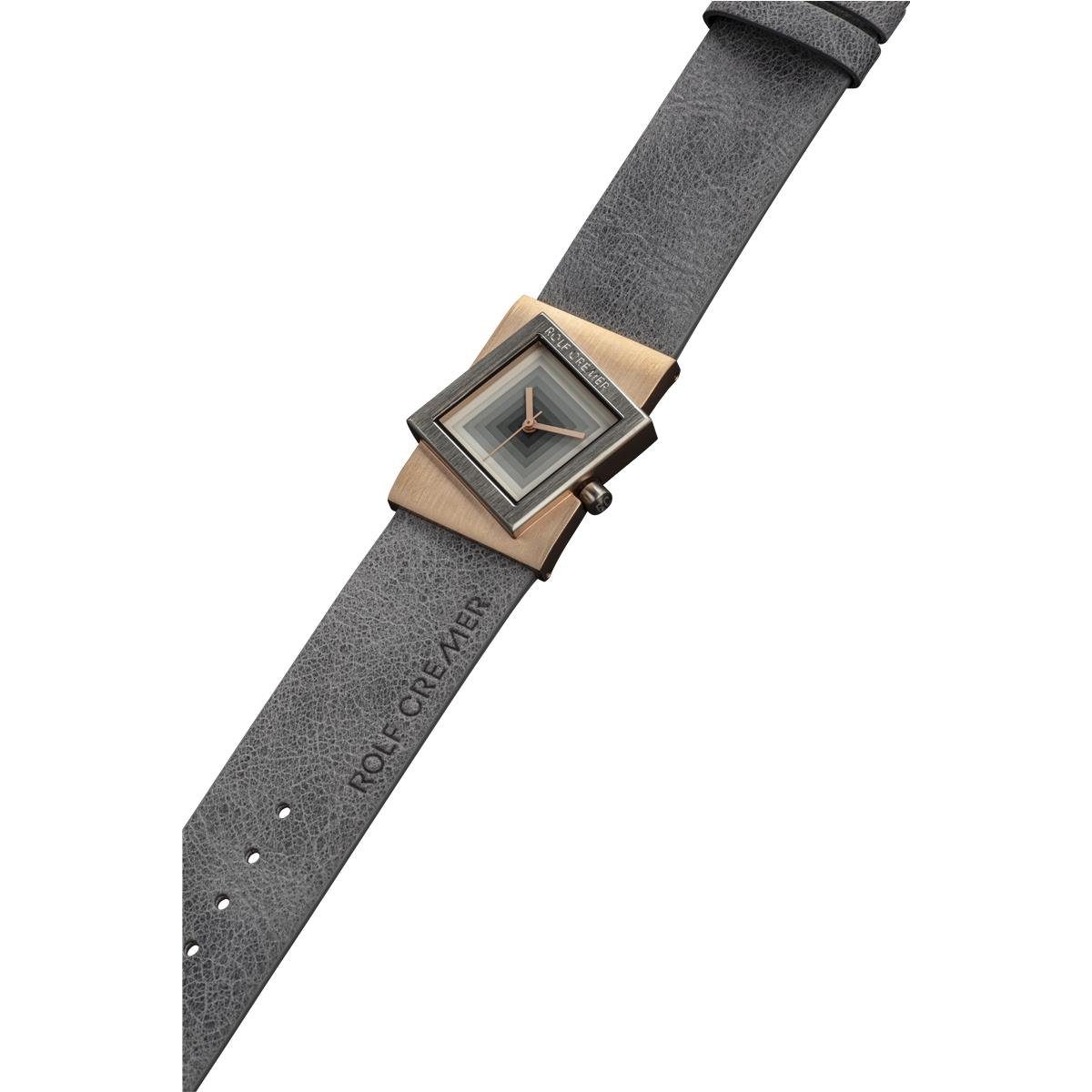 Rolf Cremer Quarzuhr Rolf Cremer Uhr Turn S 507722 Lederband, Edelstahl, grau, (1-tlg)