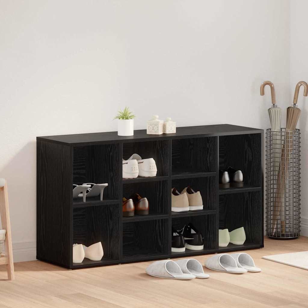 vidaXL Schuhregal Schuhbank 103 x 30 x 54,5 cm Holzwerkstoff Schwarz Eichen-Optik, 1-tlg.