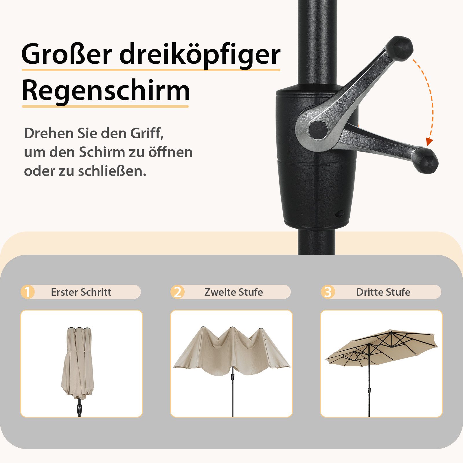 Puluomis Sonnenschirm Balkonschirm ohne Ständer Strandschirm günstig online kaufen