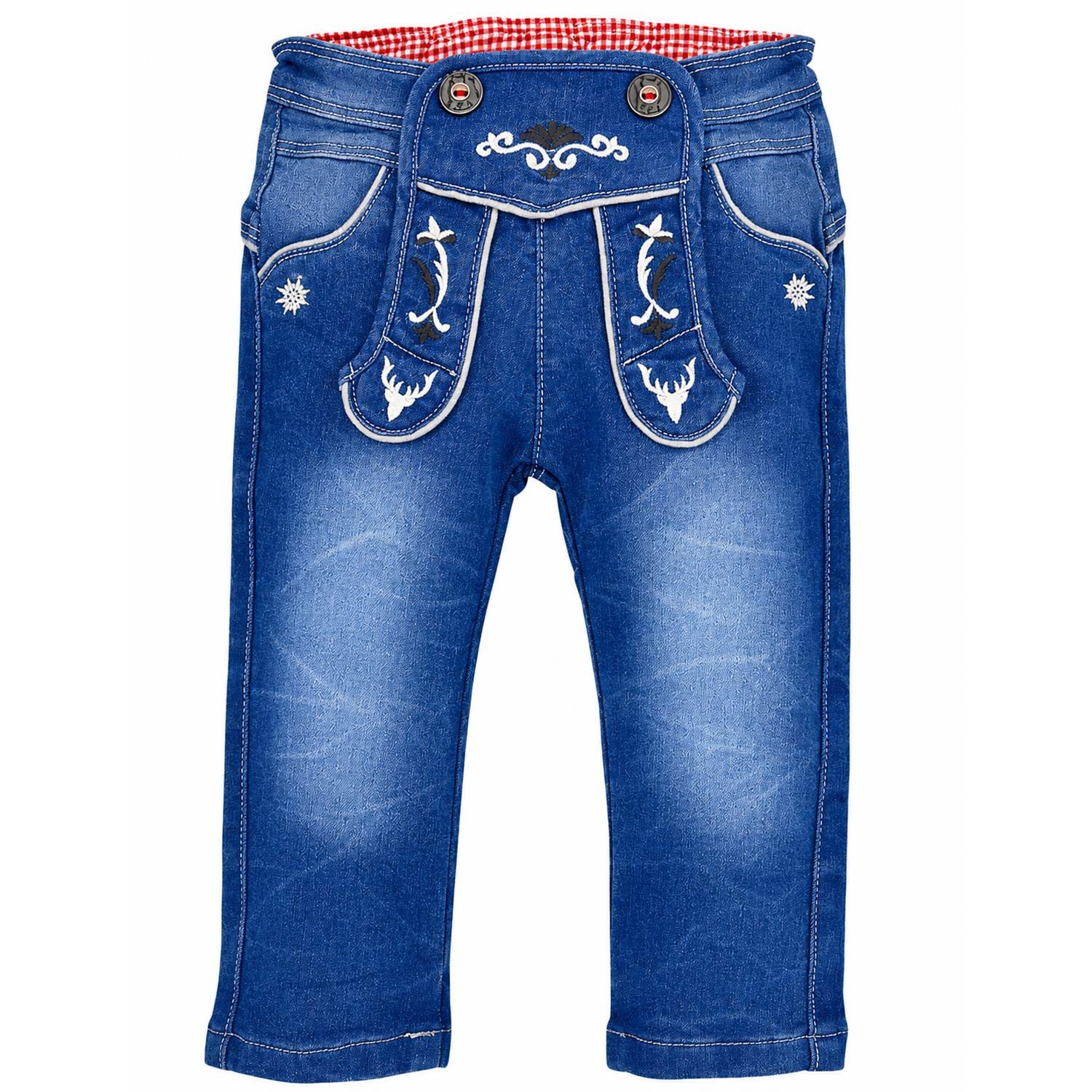 BONDI Trachtenlederhose Lange Trachten Jeans 'Gipfelkraxler' Denim für Jun