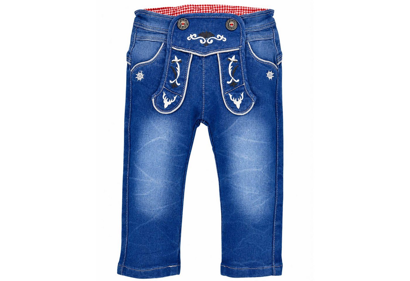 BONDI Trachtenlederhose Lange Trachten Jeans 'Gipfelkraxler' Denim für Jun