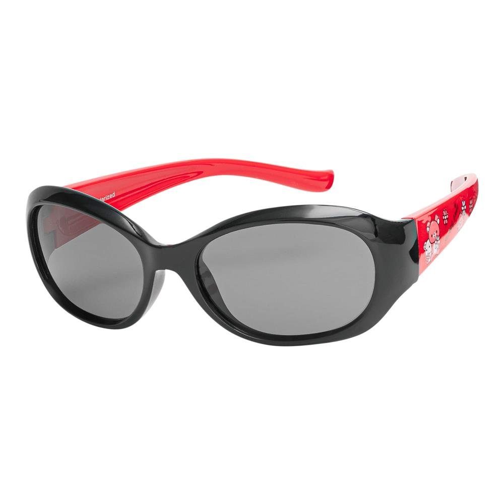 BEZLIT Eyewear Retrosonnenbrille Mädchen Kinder Sonnenbrille Blümchen Stil (1-St) mit polarisierten Linsen Schwarz-Rot