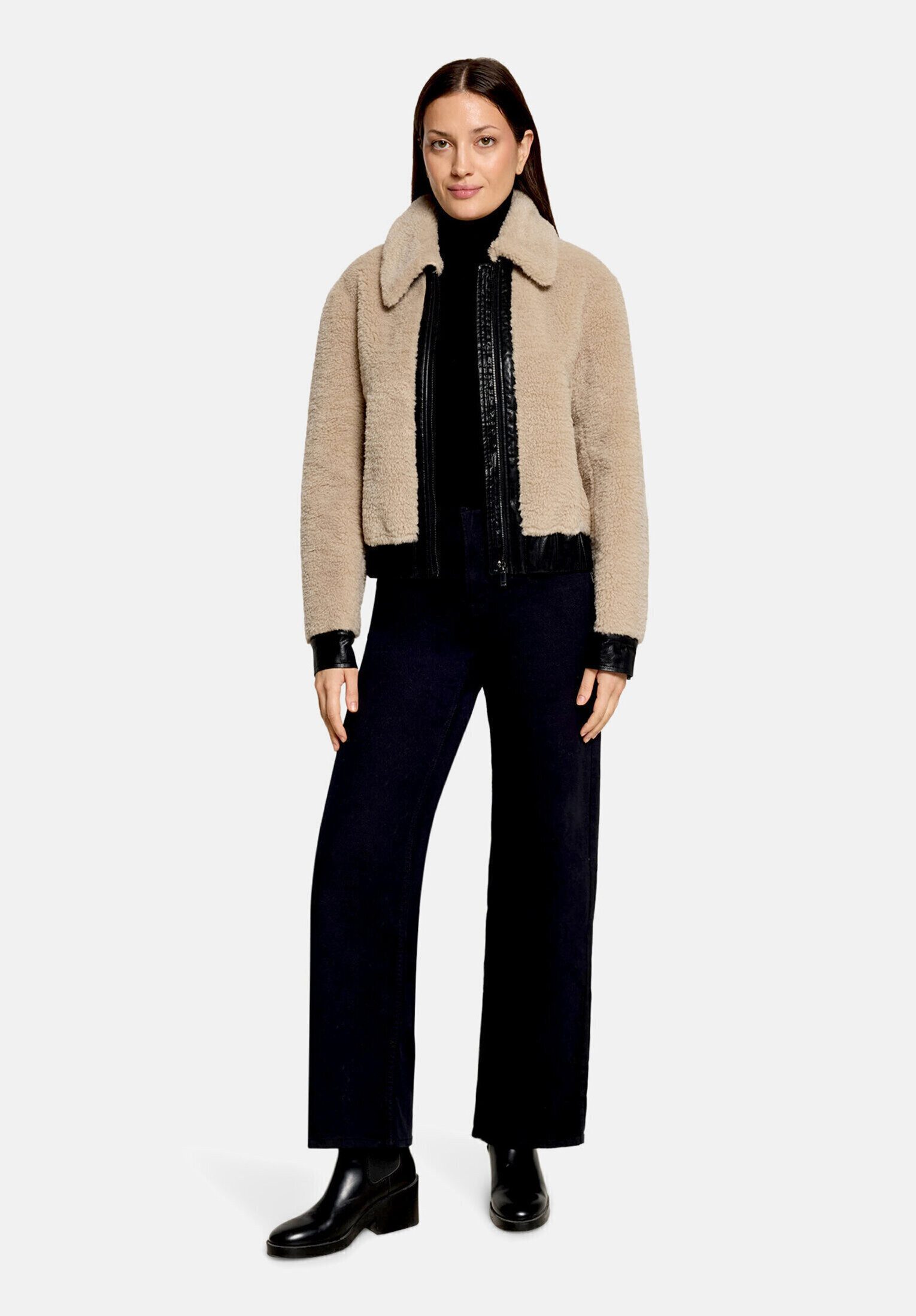 Amber & June Plüschjacke Damen mit Kragen