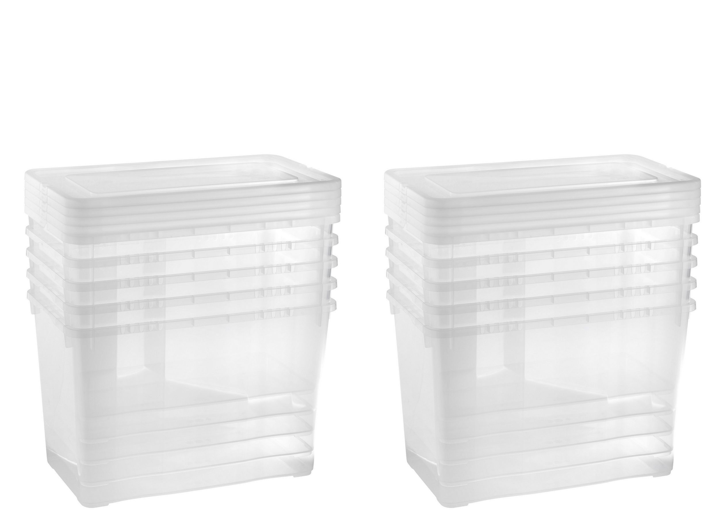 Gardissimo Aufbewahrungsbox 10 er Set mit Deckel 20 Liter Kunststoff Boxen Stapelboxen Plastik (Spar-Set, 10 Boxen + Deckel), stapelbar / mit Lüftungsschlitzen