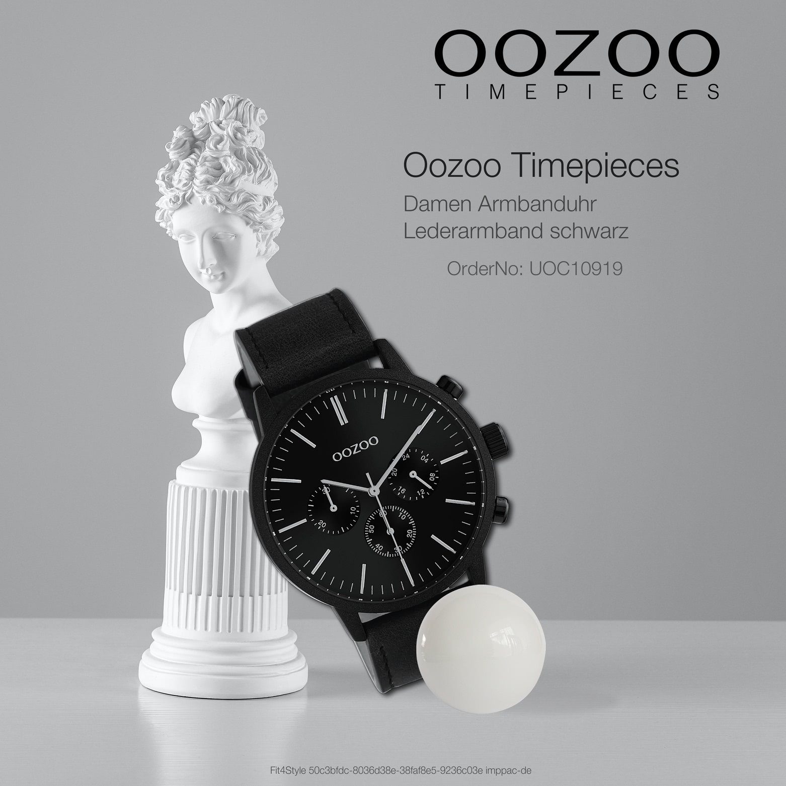 (ca. schwarz Analog, 45mm) OOZOO Quarzuhr Lederarmband, Damen, Oozoo Herrenuhr Unisex groß Armbanduhr Casual-Style rund,