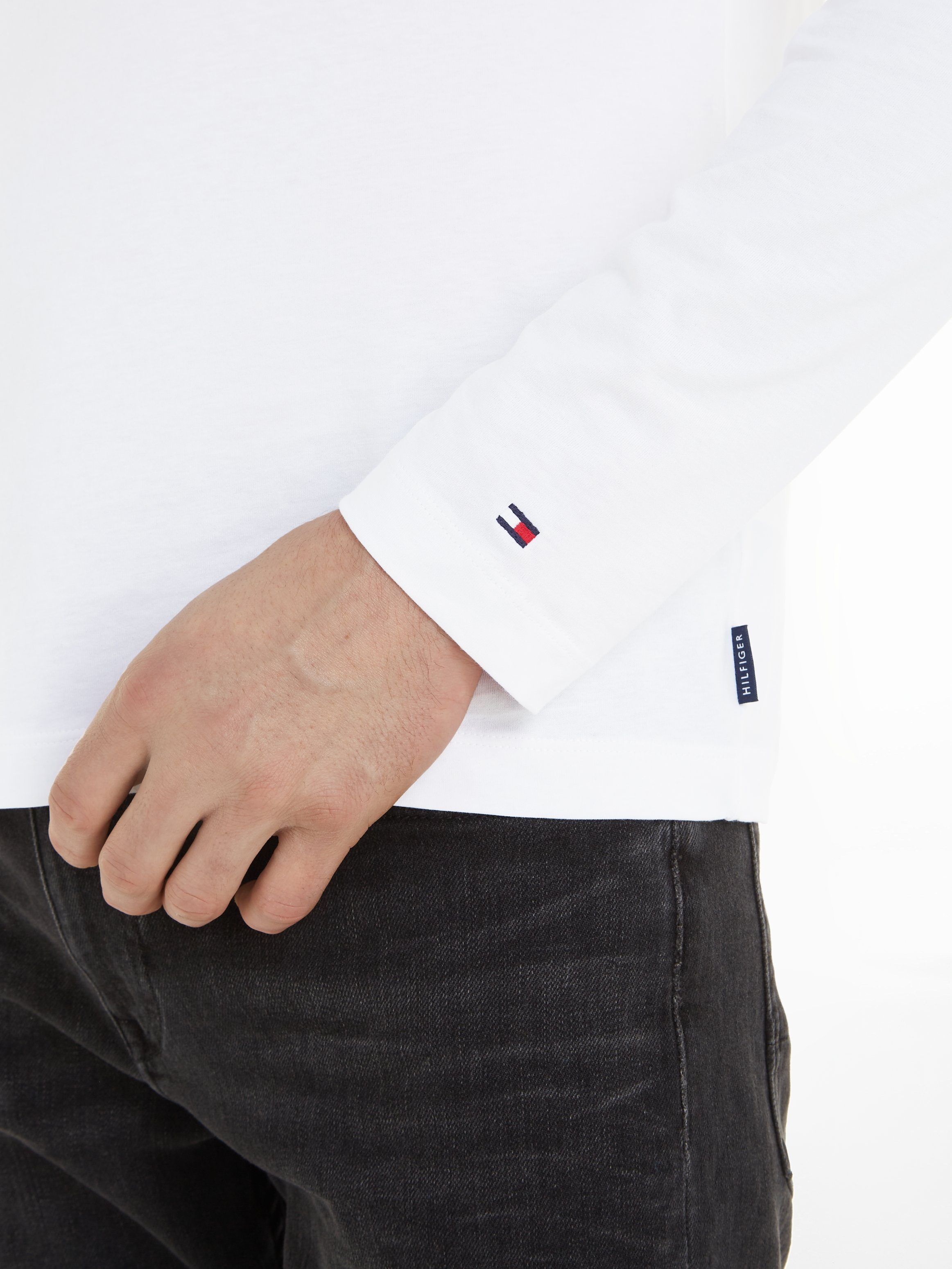 Tommy Hilfiger LS TEE MONOTYPE ROUNDLE white Langarmshirt