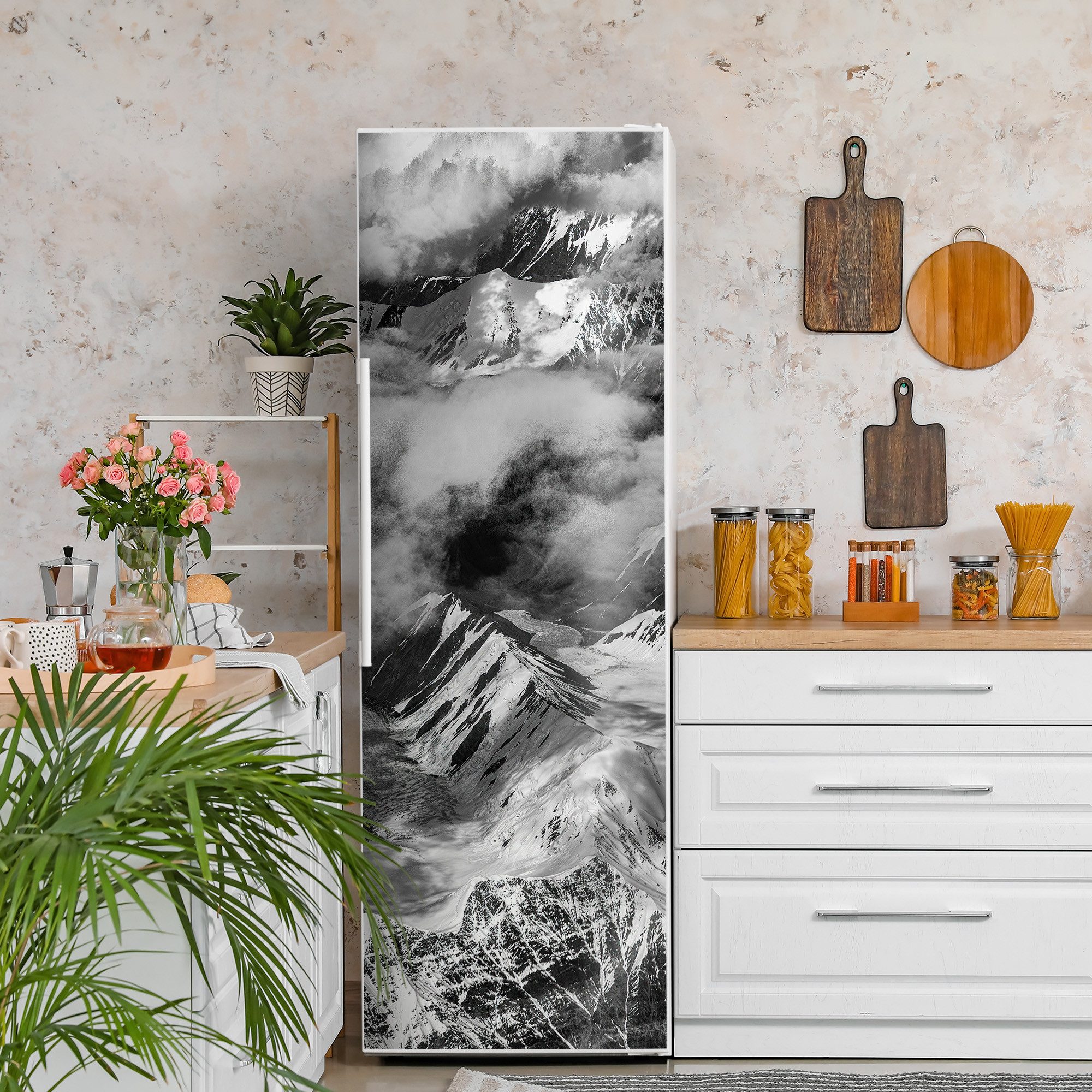 Thumbnail - DEQORI Magnetfolie 'Gipfel im Nebel', Kühlschrank Magnetmatte magnetisch Magnetfolie Folie Schutz