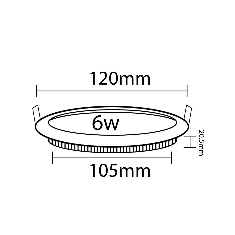 V-TAC LED Panel 6W LED slim Einbauleuchte Deckenleuchte Einbauspot slim Panel rund Ø, Neutralweiß, LED Panele Unterputz 6 Watt Neutralweiß, 120x20,5mm, Form: rund