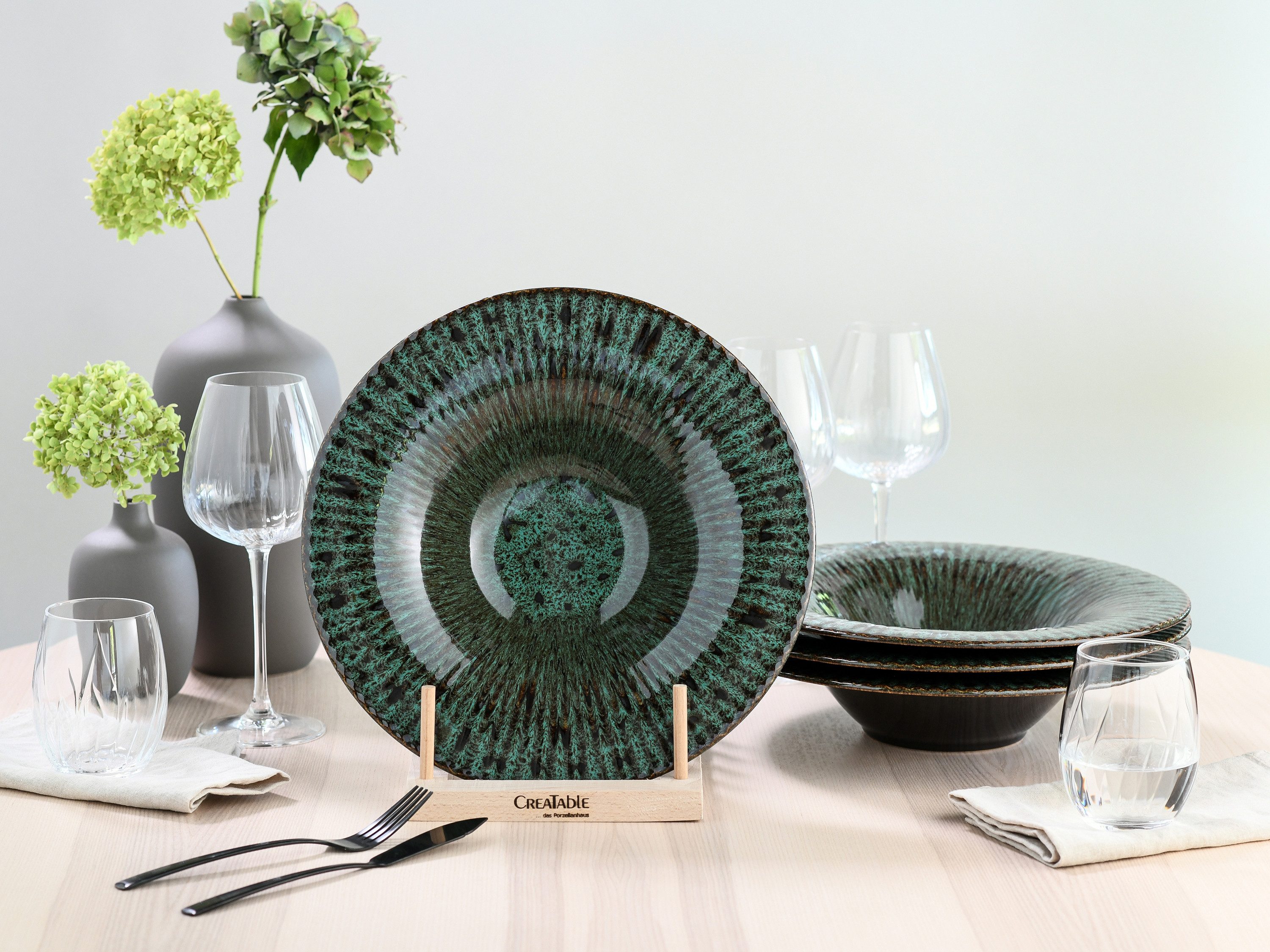CreaTable Suppenteller Allegra Magic Green, (4 St)
