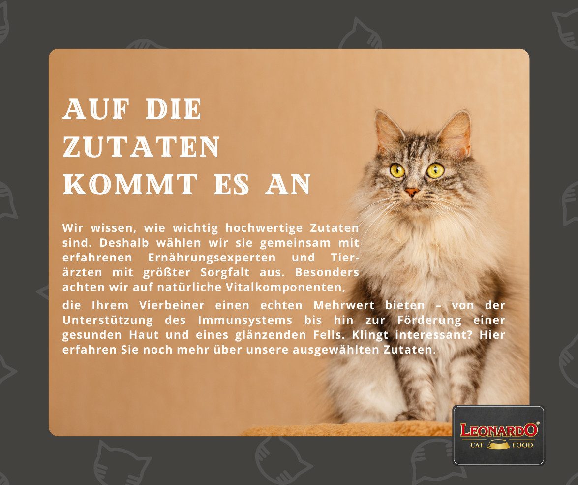 Leonardo Catfood Nassfutter Mix - Rind, Ente, Geflügel Pur, Leber, Kaninchen & Seefisch 6x200g, Nassfutter für: Katzen