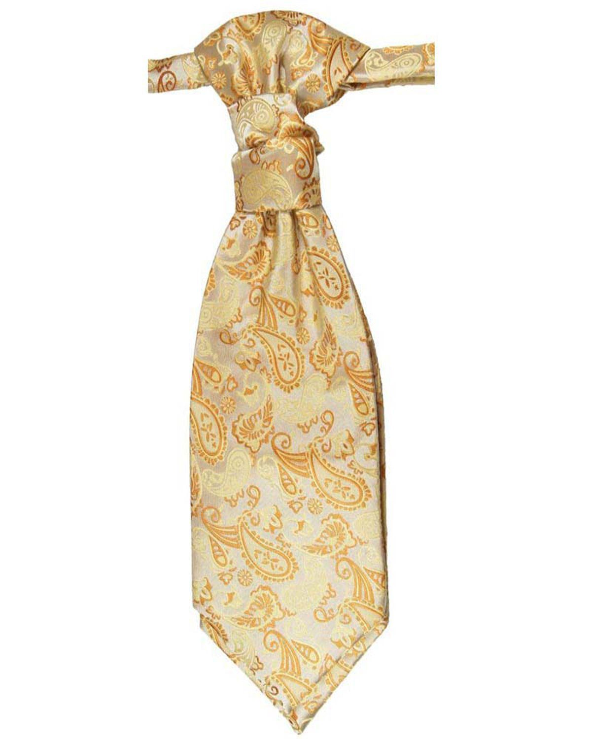 Paul Malone Anzugweste Herren Hochzeitsweste mit Plastron Set 2tlg paisley - Bräutigam (Set, 2-tlg., mit Weste und Plastron) gold V16, Gr. 50 (S) – Bild 4 von 5