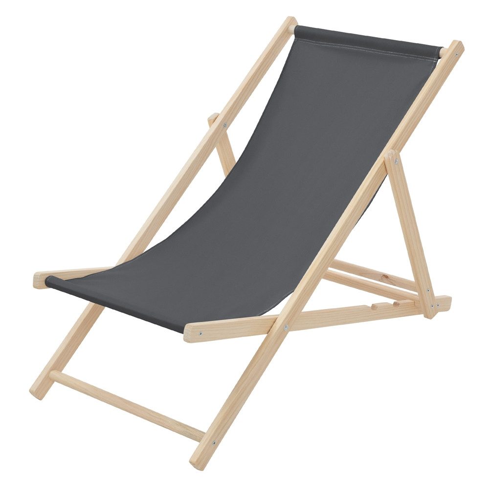 ECD Germany Gartenliege Holz Liegestuhl Beachstuhl klappbarer Strandstuhl Strandliege Liege, 1 St., Sonnenliege mit 3-Fach verstellbarer Rückenlehne Relaxliege bis 120kg