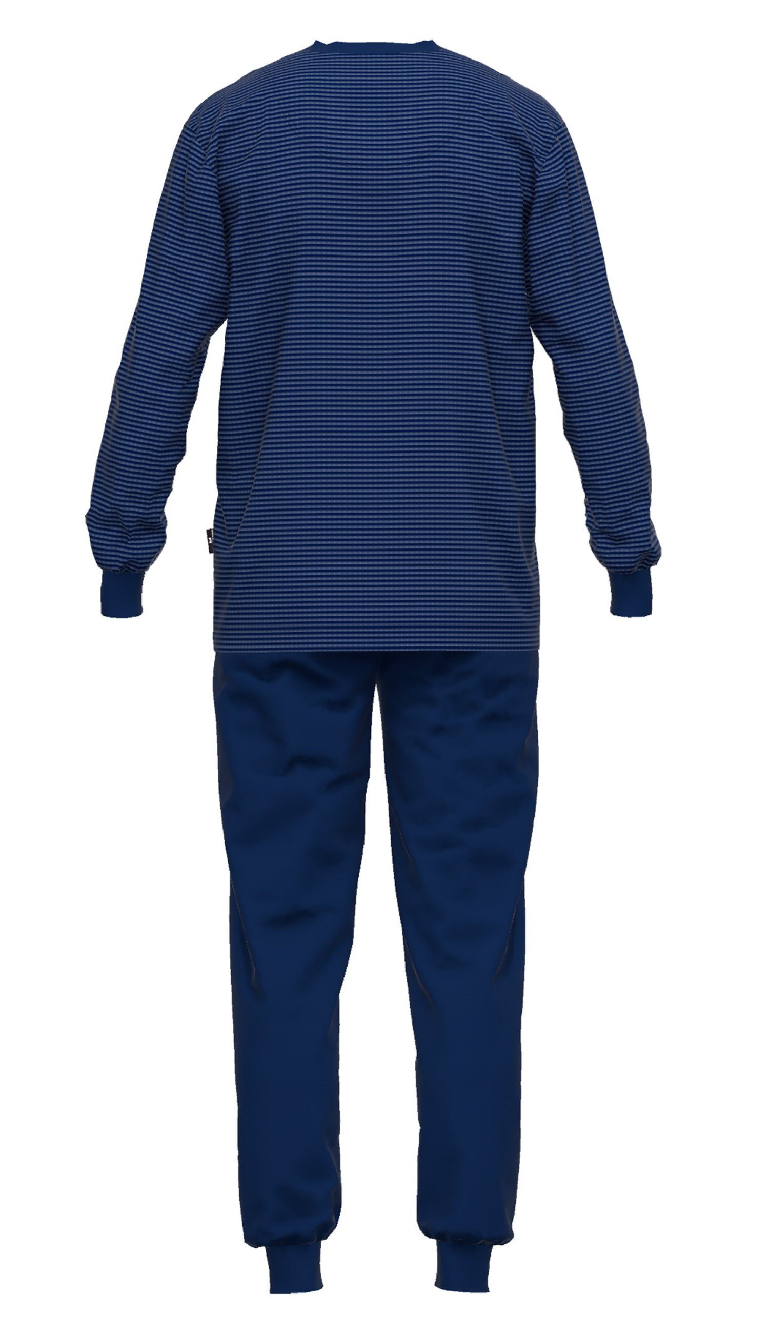 Götzburg Aktiv tlg) Aktiv Schlafanzug Bügelfrei Klima Pyjama blau-dunkel-ringel (2 | blau Klima Herren GÖTZBURG