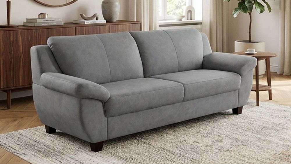 OTTO home 3-Sitzer Sillkeborg 207 cm, formschönes Sofa mit dunklen Füßen, aus haustierfreundlichem Pet Friendly Bezug