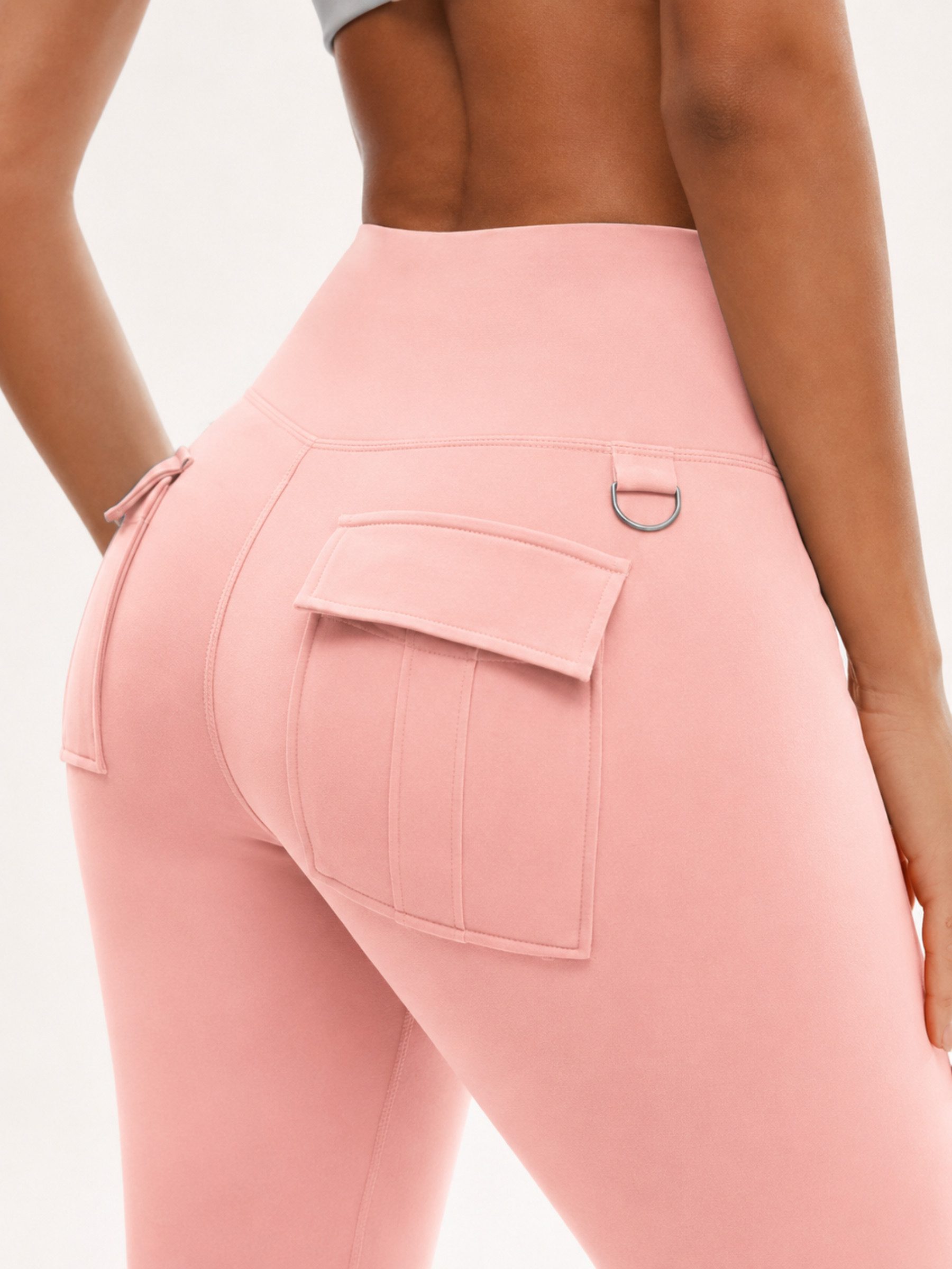 FemmeTone Leggings High-Waist Leggings Damen – lange Yoga Sporthose Sportleggings mit Bauchkontrolle, Taschen & Schlüsselring
