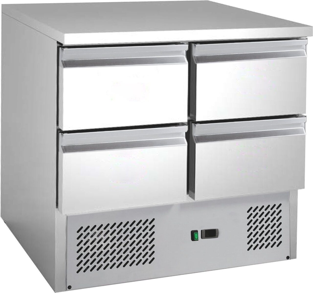GastroHero Dönergrill Mini Kühltisch Edelstahl GN 1/1 4 Schubladen, 230 W