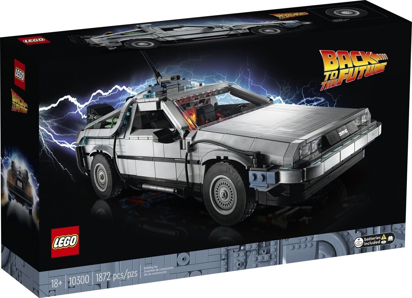 LEGO® Creator Expert 10300 - Die Zeitmaschine Inkl. Acryl Vitrine Spielbausteine, (Set, 1868 St), Aufklappbare Flügeltüren