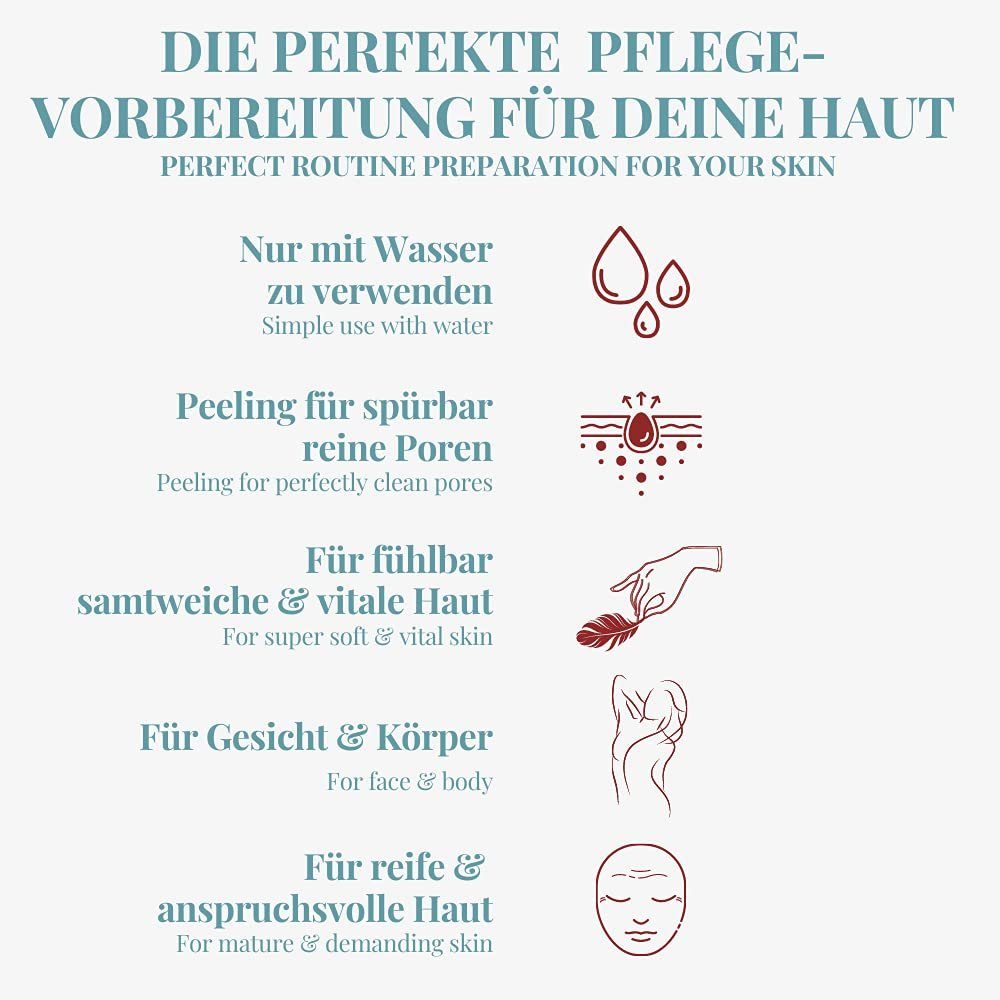 Carenesse Körperpeeling Natural exfoliating natürlich porentief, Viskose & Scrub Peeling Body Handschuh glove Peelinghandschuh Massagehandschuh, effektiv Peeling