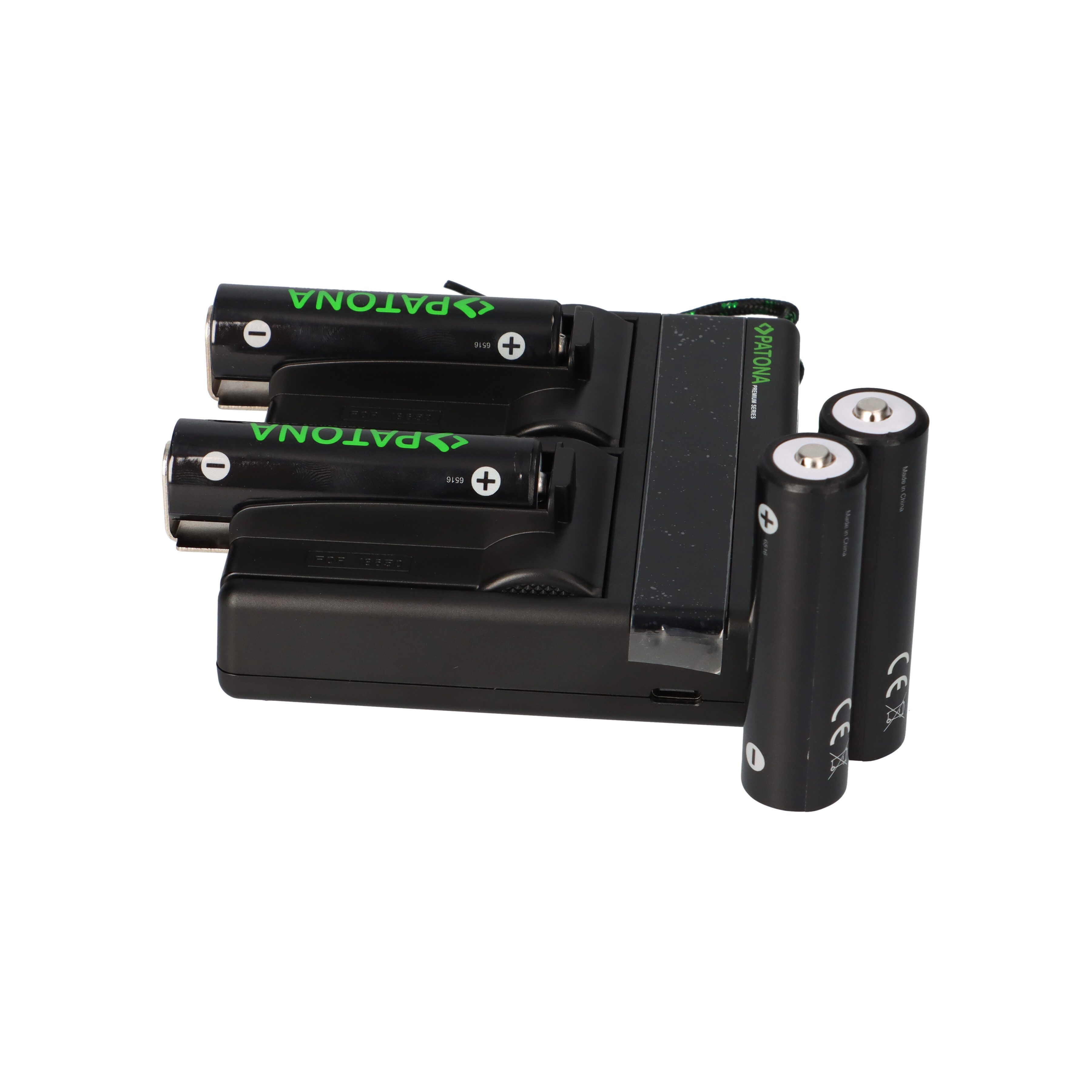 Patona Premium Dual PD Performance Ladegerät + 4 Premium 18650 Zellen Akku