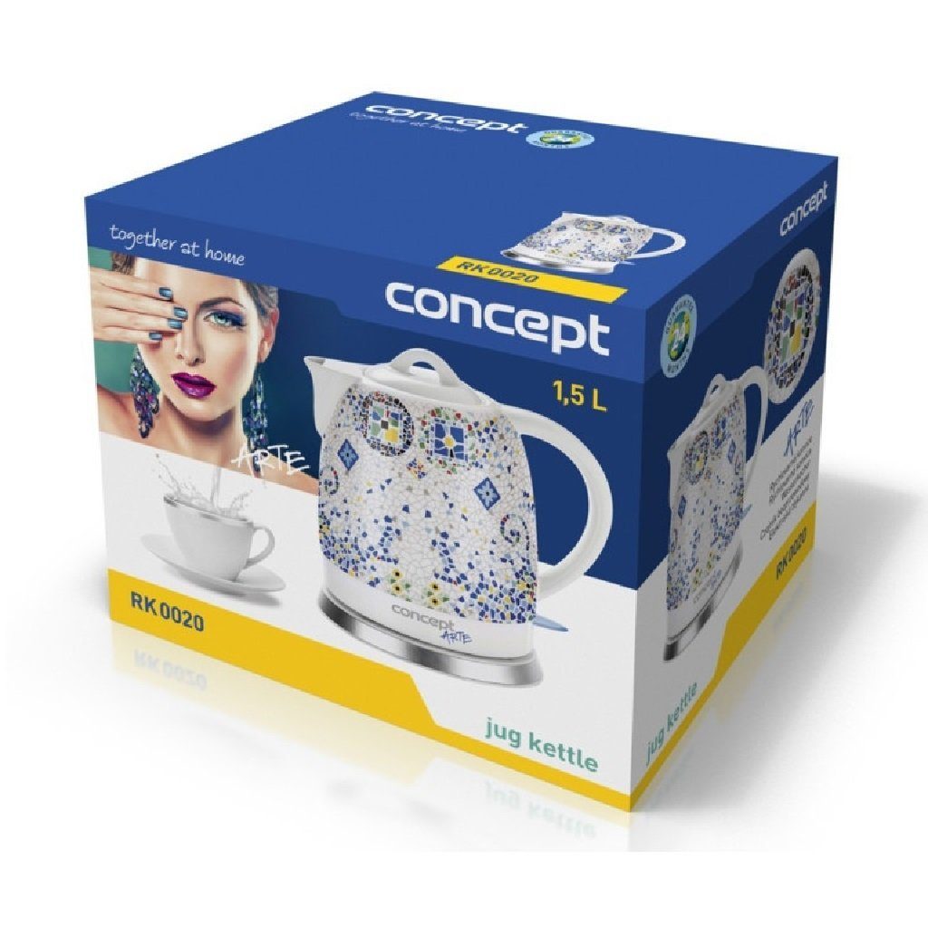 Concept Wasserkocher RK0020, 1.5 l, 1350,00 W, Elektrischer Keramik-Wasserkocher 1,5 L Arte