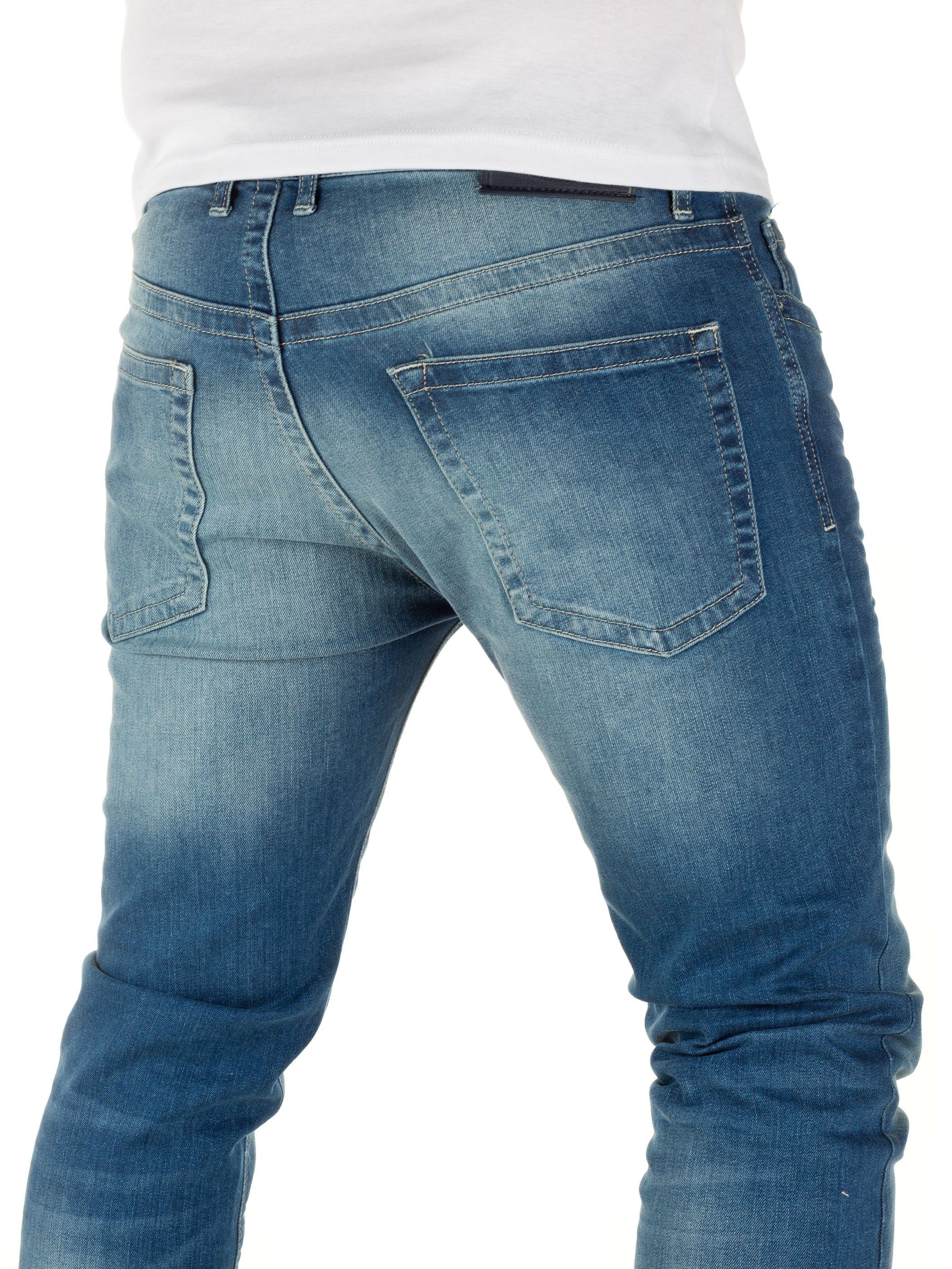 Stretchanteil WOTEGA WOTEGA denim194118) Herren mit Slim-fit-Jeans (dark - 5-Pocket-Style Blau Jeans Jeans Pete