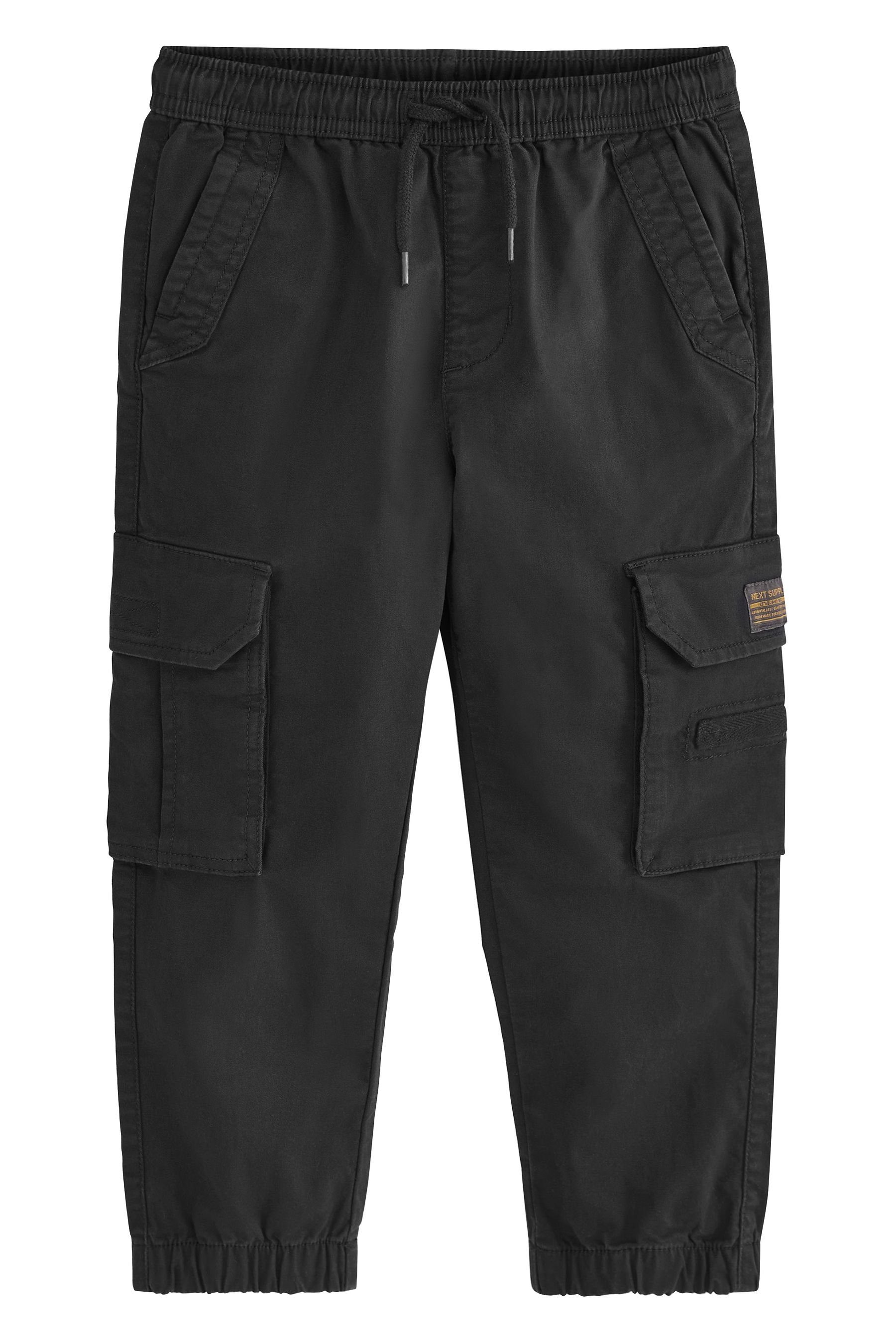 Next Cargohose Cargohose mit Kordelzug-Bund (1-tlg) Black