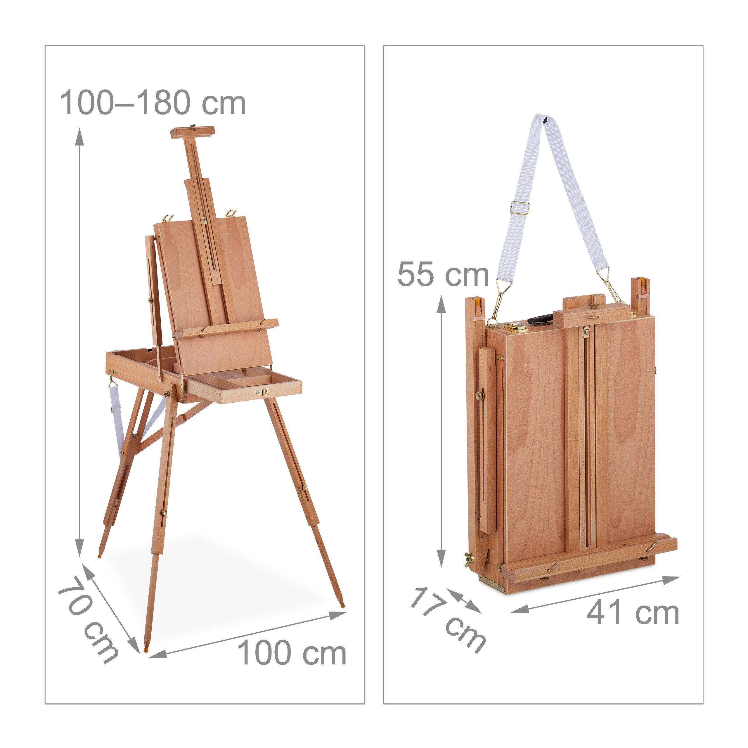 relaxdays Kofferstaffelei Große Kofferstaffelei