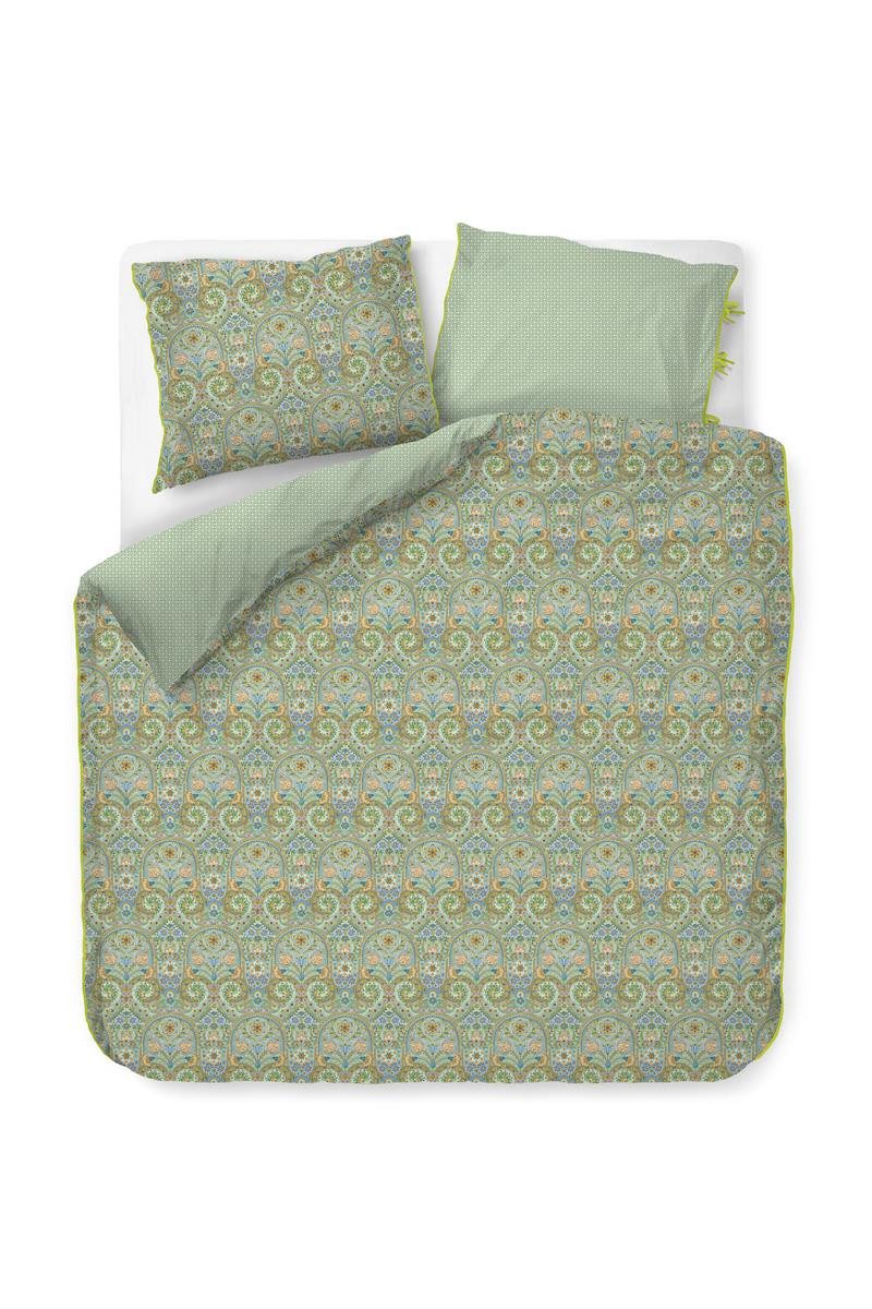 PiP Studio Bettwäsche Bettwäsche DE Kikoy Green 200x200 grün, Baumwolle, 3 teilig, bettwäsche 200x200 baumwolle reißverschluss warm baumwolle bettwäsche