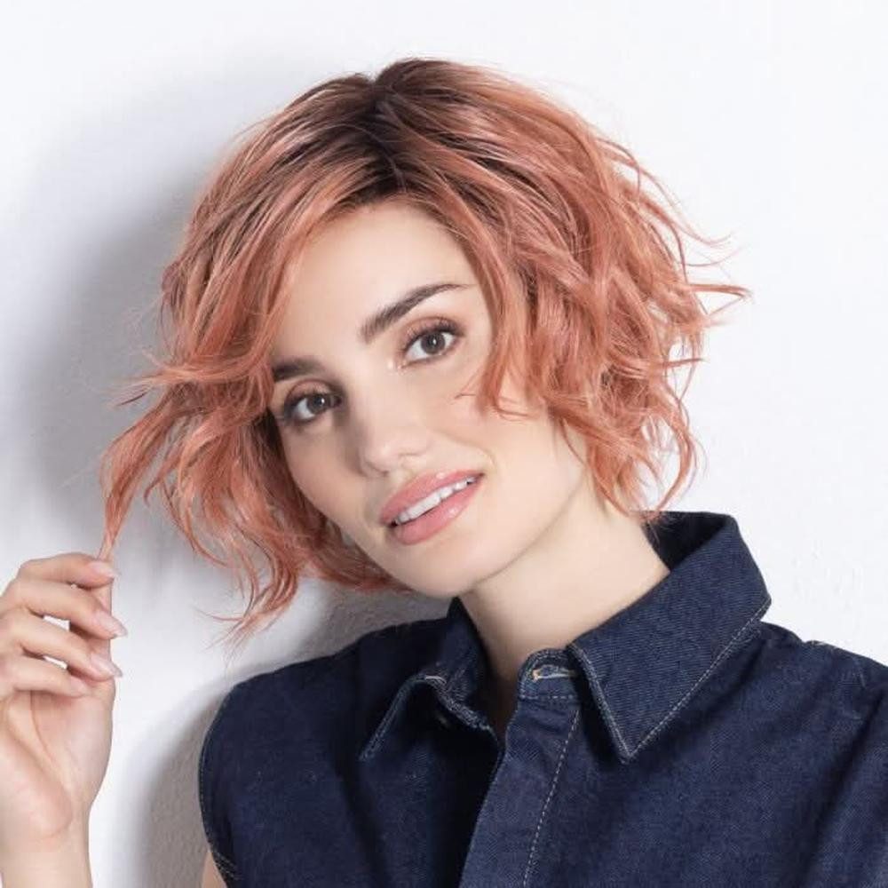 Ellen Wille Kunsthaarperücke Ellen Wille Cookie Mono Part, Kinnlanger Wavy-Bob mit hitzeresistenter Faser und Lace Front
