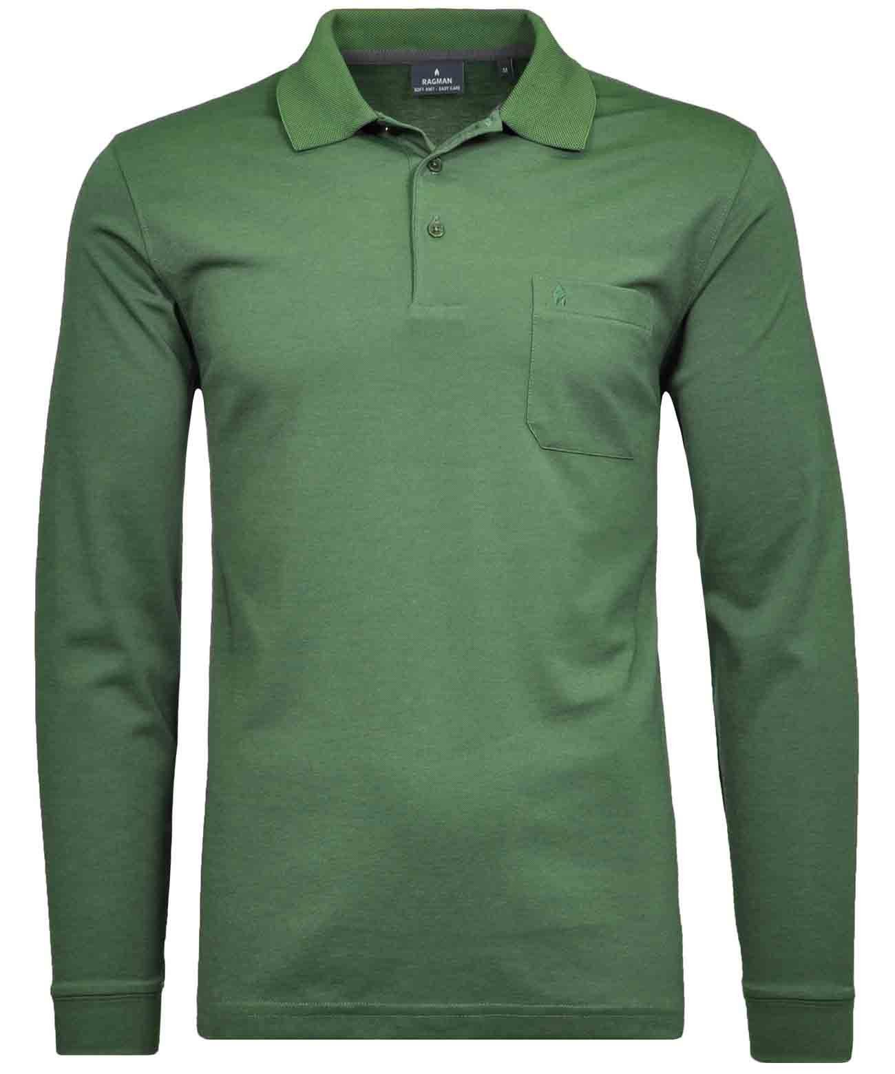 RAGMAN Langarm-Poloshirt