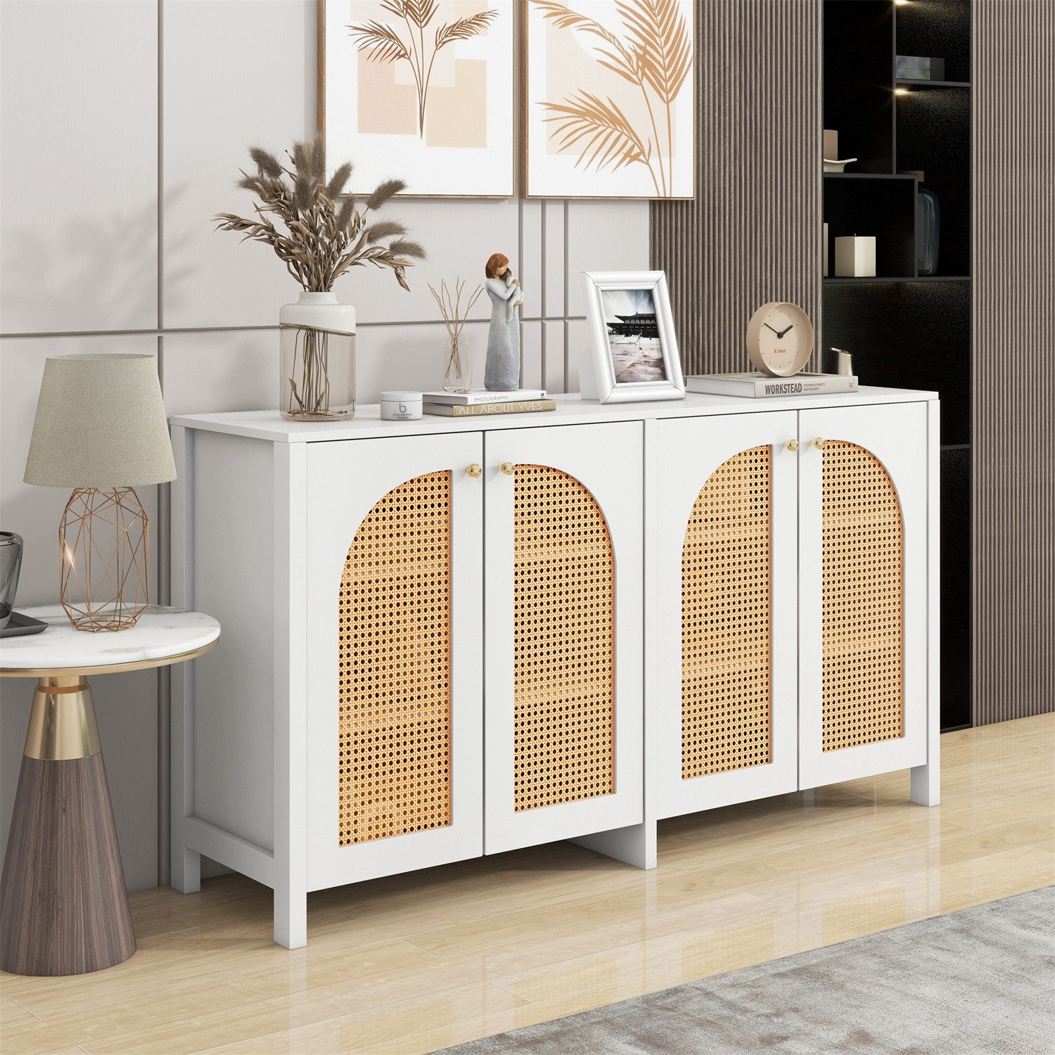 autolock Sideboard Sideboard, 4-Rattantür, für Esszimmer, günstig online kaufen