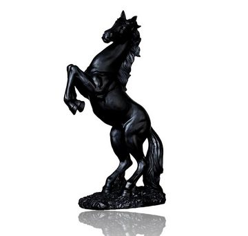 BAYLI Skulptur 3-teiliges Set Pferdestatue - Stehendes Pferd auf Sockel - Kunstharzst