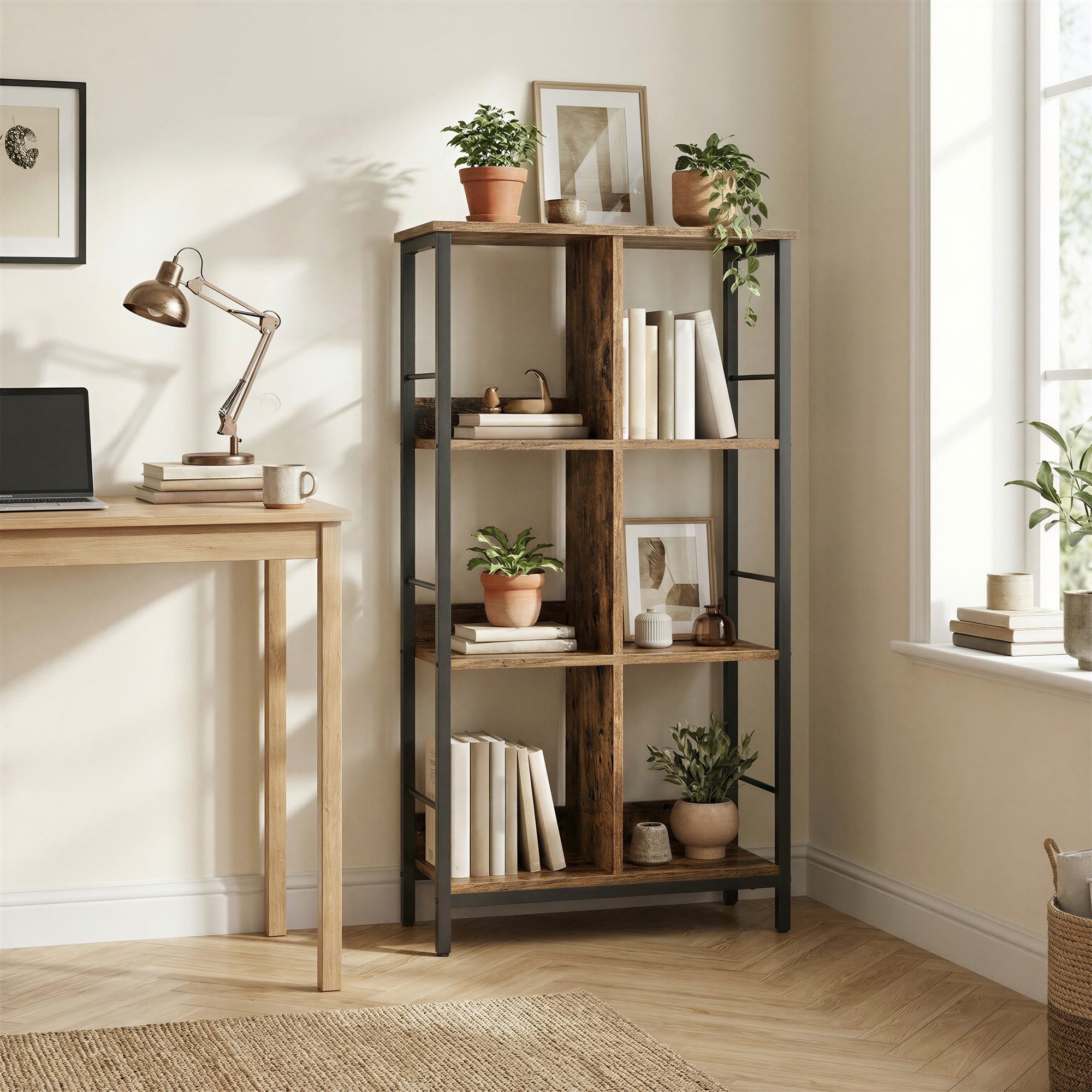 VASAGLE Bücherregal Aufbewahrungsregal, Standregal mit 6/8/9 Fächern