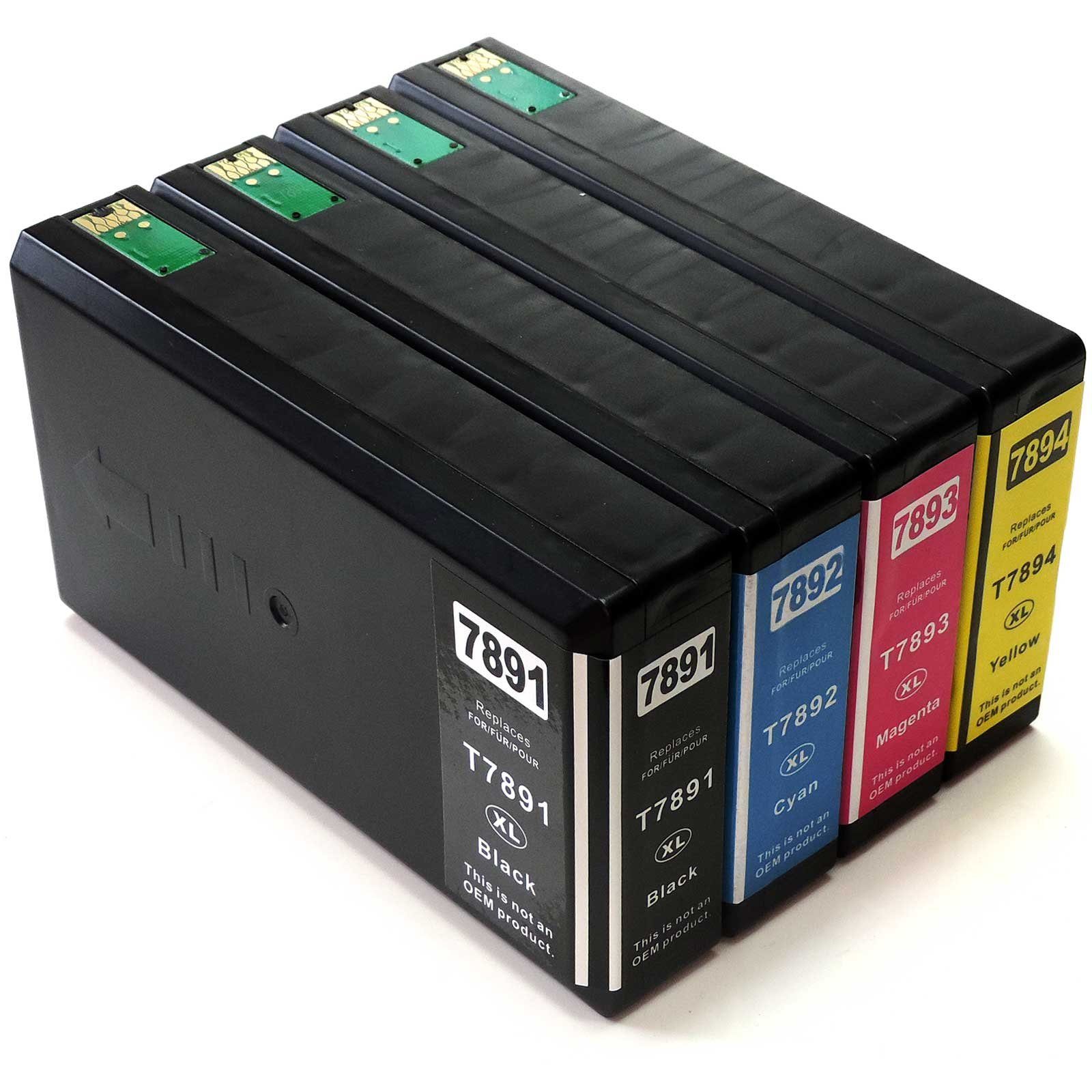 D&C Kompatibel Epson 78XL, T789 (Schwarz, 4-Farben Multipack Tintenpatrone Magenta Cyan