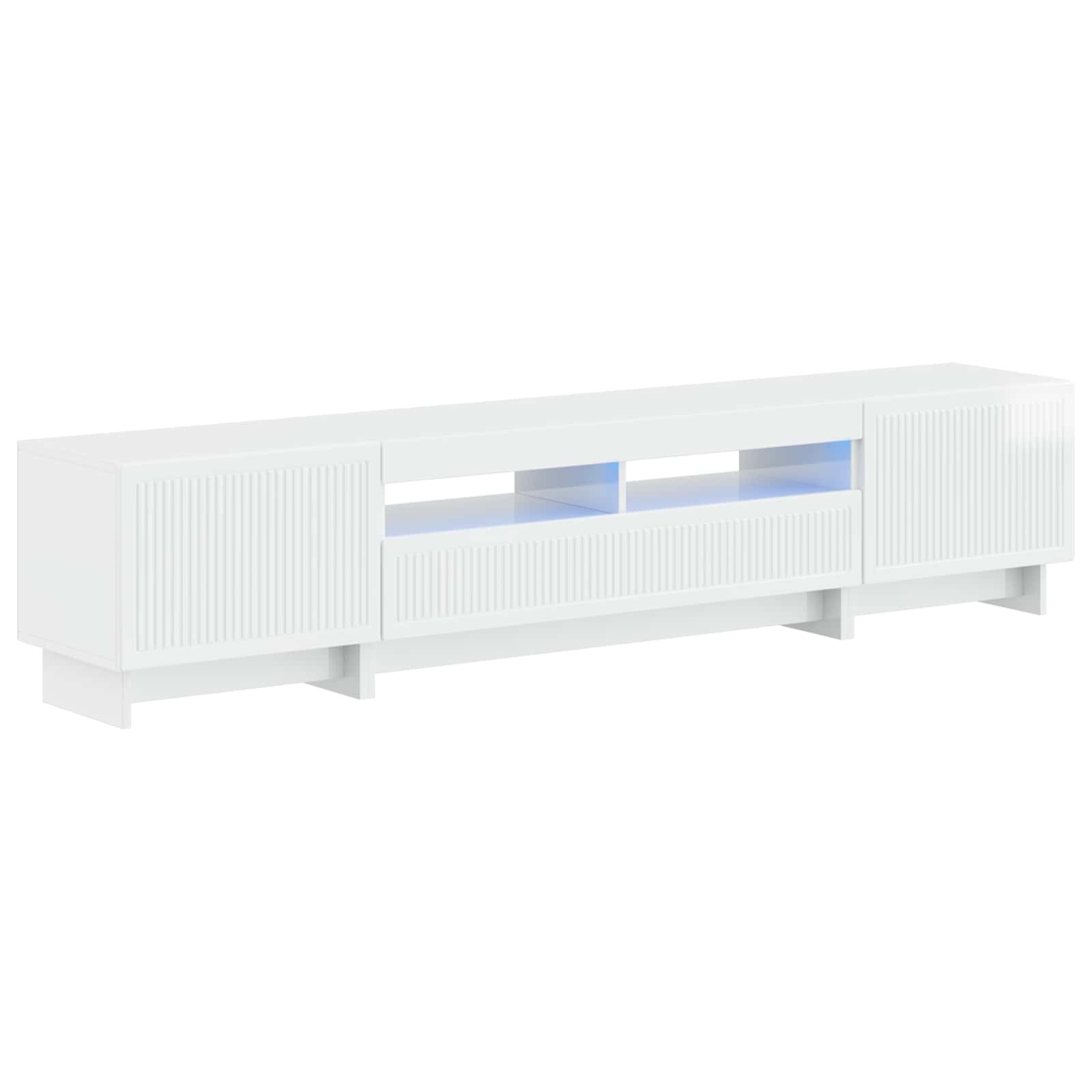 vidaXL TV-Schrank 5-teiliges LED TV Schrank Hochglanz Weiß Holzwerkstoff