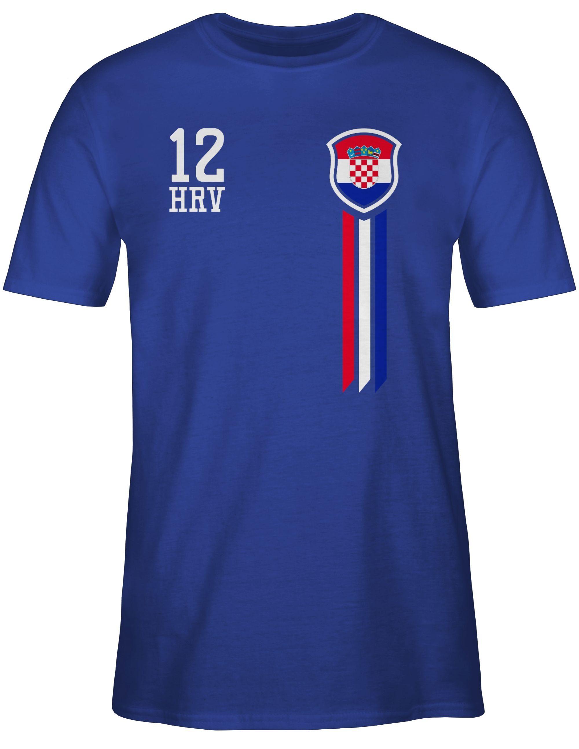 EM Fan Shirt Kroatien Europameisterschaft 100% Baumwolle T-Shirt Rundhals  Fanartikel Alle Größen Herren Damen Fan-Shirt