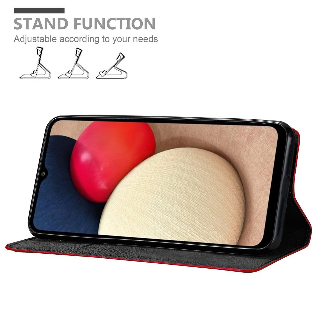 Cadorabo Handyhülle für Samsung Galaxy A02s Hülle Samsung Galaxy A02s, Hülle Schutzhülle mit Standfunktion, Magnetverschluss und Kartenfach