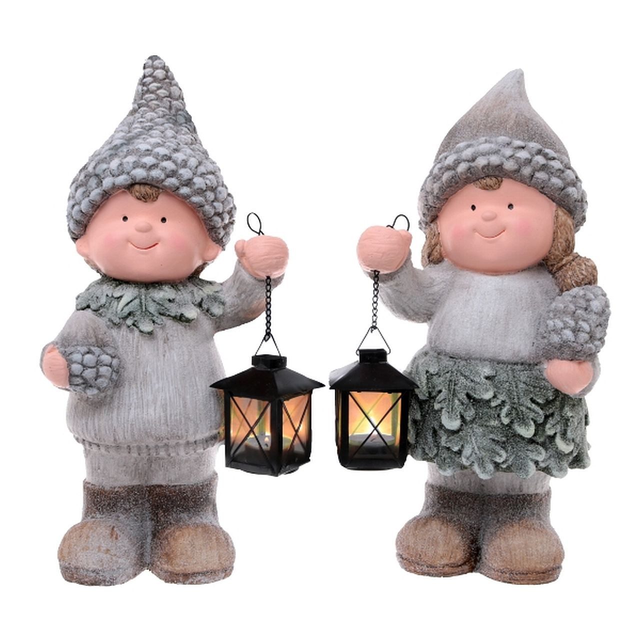 Dragimex Gartenfigur Gartenkinder aus Magnesia 40 cm – Junge oder Mädchen – Herbst Deko – Bild 2 von 3