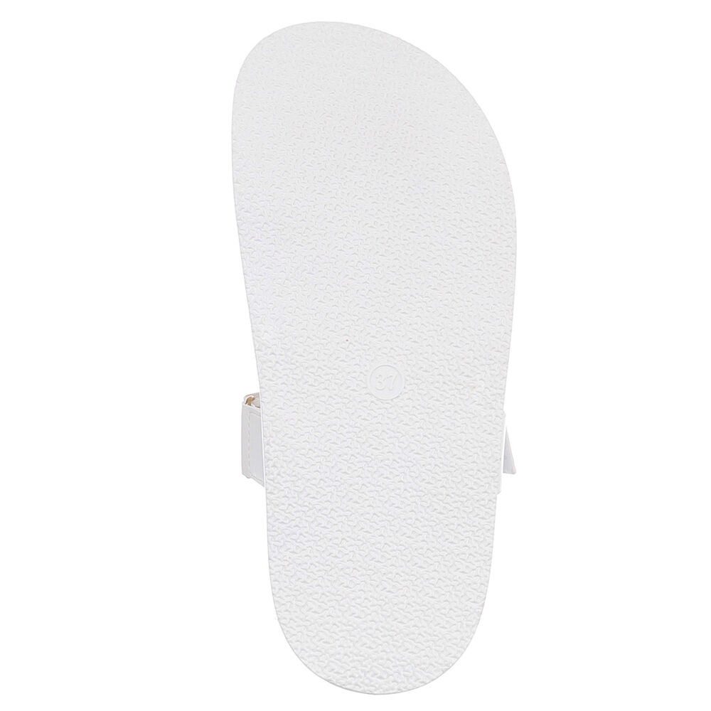 Ital-Design Bequeme Damen-Sandalen mit gepolsteter Innensohle Pantolette (90033088) Flach Pantoletten in Weiß – Bild 3 von 5